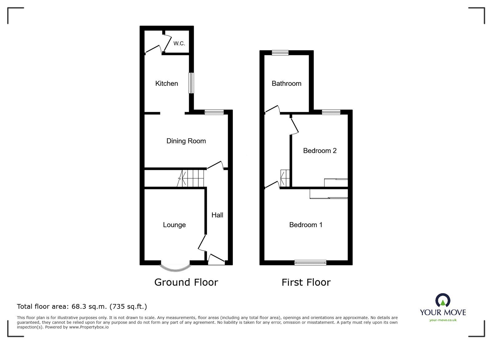 Floorplan of 2 bedroom Mid Terrace House for sale, Wilson Road, Portsmouth, Hampshire, PO2