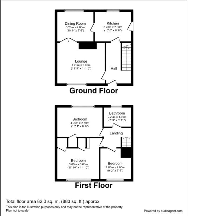 Floorplan of 3 bedroom Semi Detached House for sale, Woofferton Road, Portsmouth, Hampshire, PO6