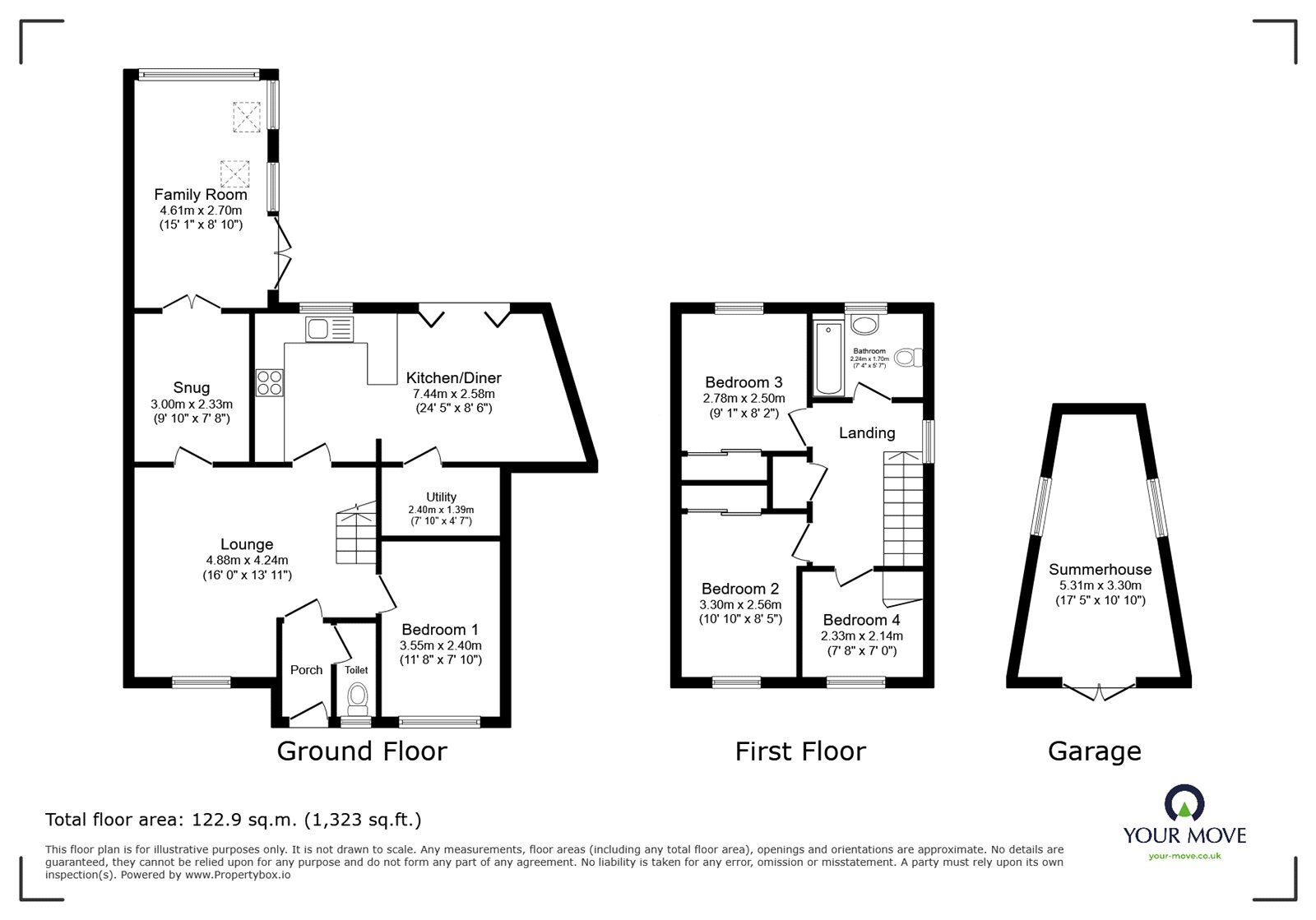 Floorplan of 4 bedroom Detached House for sale, Clover Close, Gosport, Hampshire, PO13