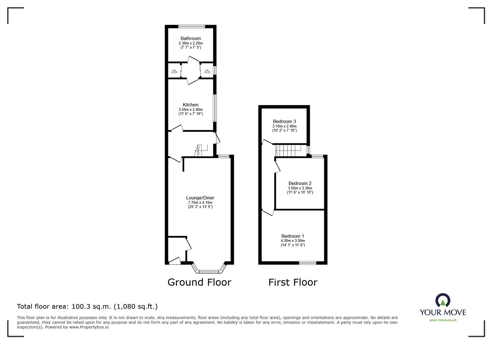 Floorplan of 3 bedroom Mid Terrace House for sale, Pains Road, Southsea, City Of Portsmouth, PO5