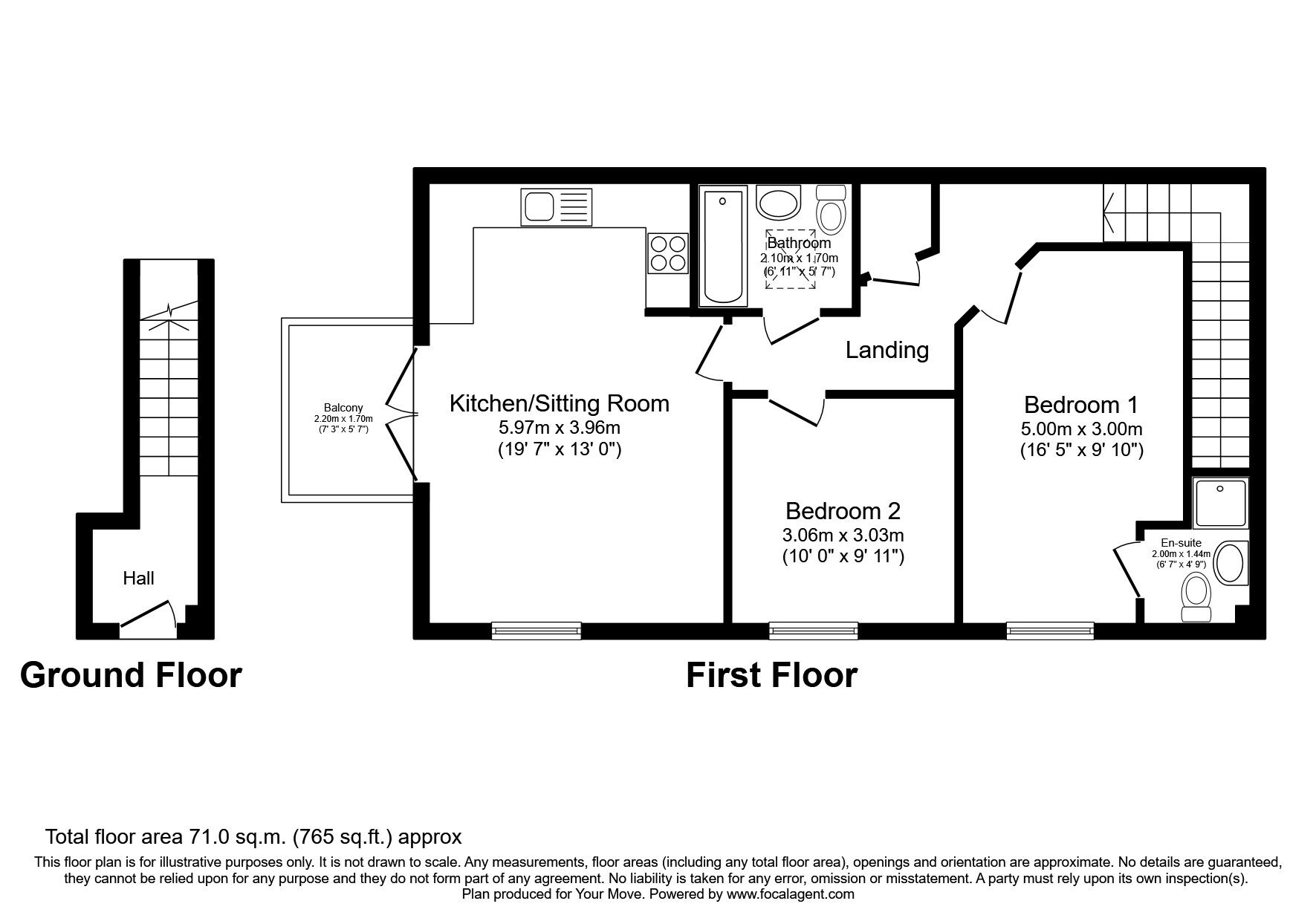 Floorplan of 1 bedroom Property to rent, Dexter Drive, Waterlooville, Hampshire, PO7