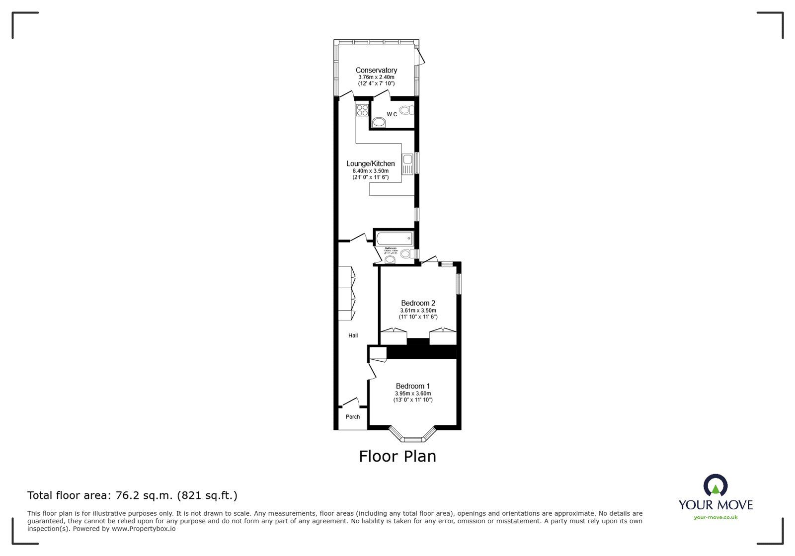 Floorplan of 2 bedroom House for sale, Hudson Road, Southsea, Hampshire, PO5