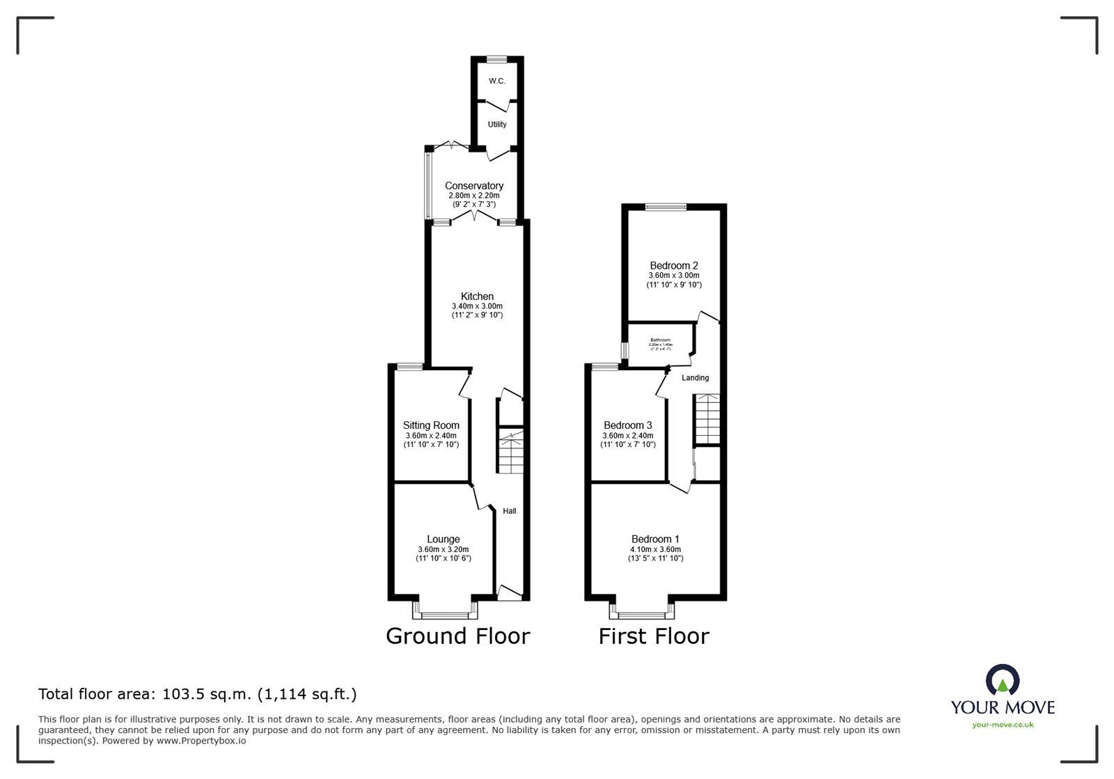 Floorplan of 3 bedroom Mid Terrace House for sale, Canterbury Road, Southsea, Hampshire, PO4