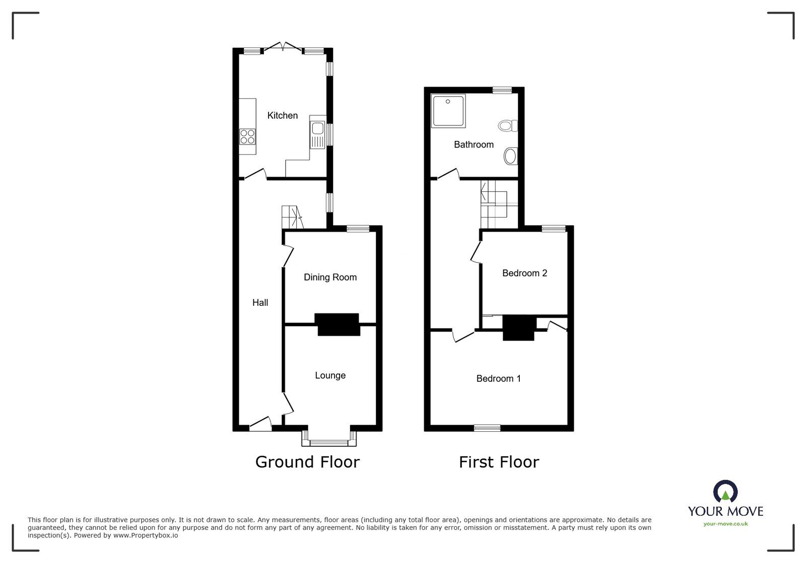 Floorplan of 2 bedroom Mid Terrace House for sale, Clive Road, Portsmouth, Hampshire, PO1