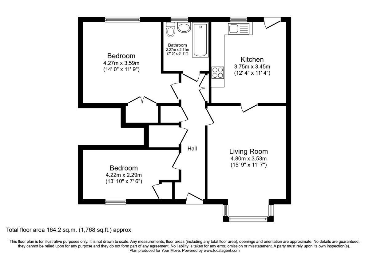 Floorplan of 2 bedroom  Flat to rent, Westwood Crescent, Stirling, FK9