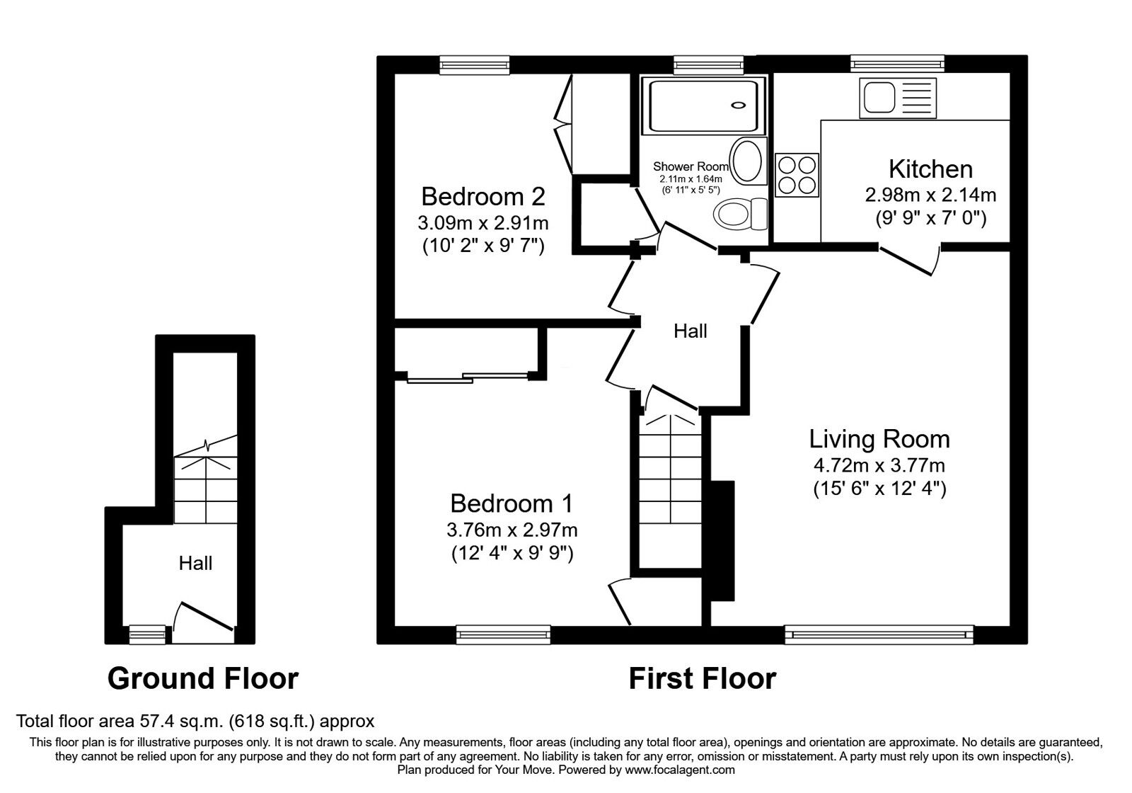 Floorplan of 2 bedroom  Flat for sale, Cleuch Drive, Alva, Clackmannanshire, FK12