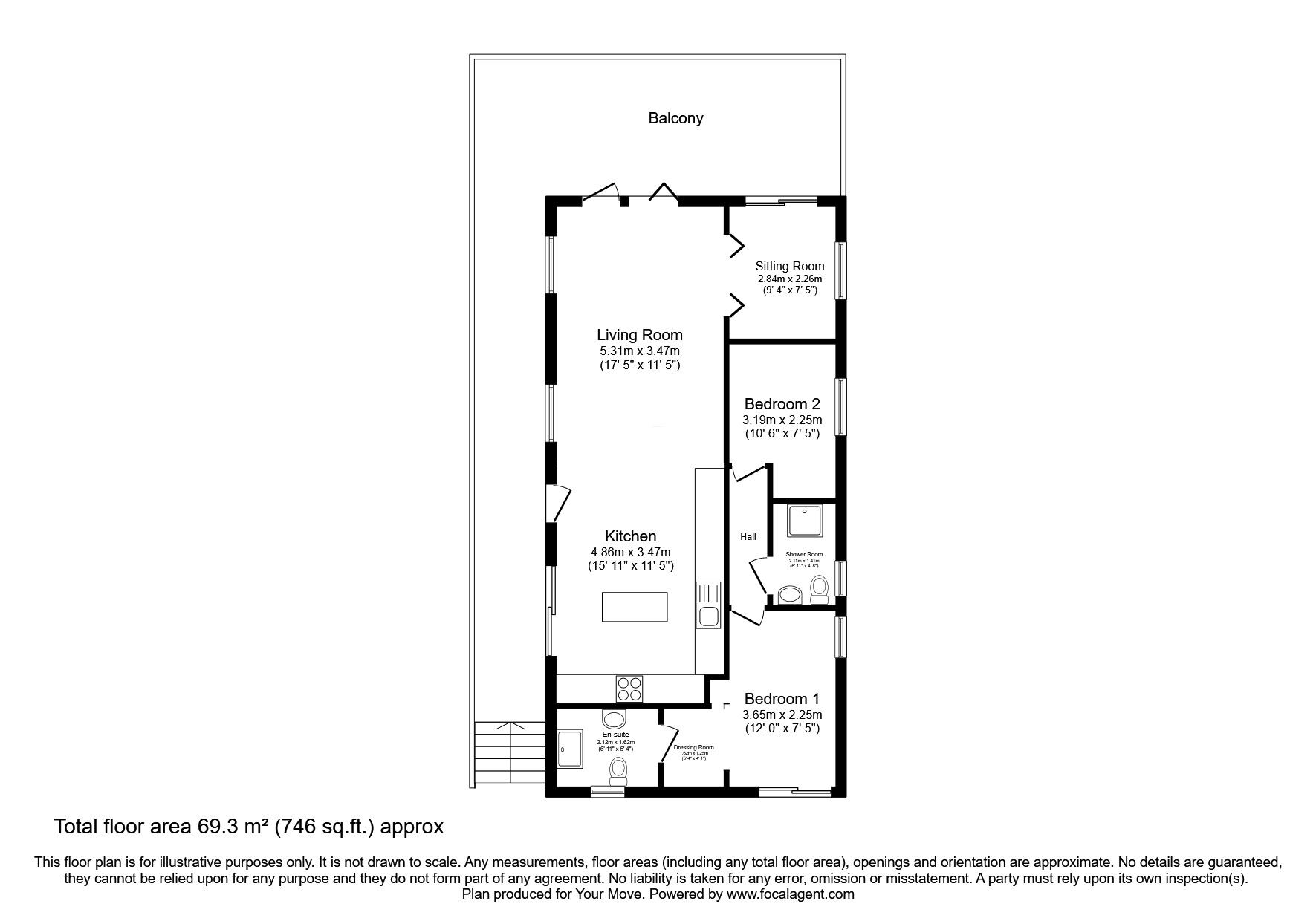 Floorplan of 2 bedroom Detached Property for sale, Station Road, St. Fillans, Perth and Kinross, PH6