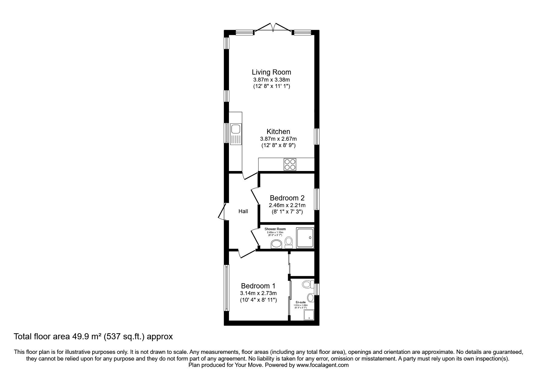 Floorplan of 2 bedroom Detached Property for sale, Station Road, St. Fillans, Perth and Kinross, PH6