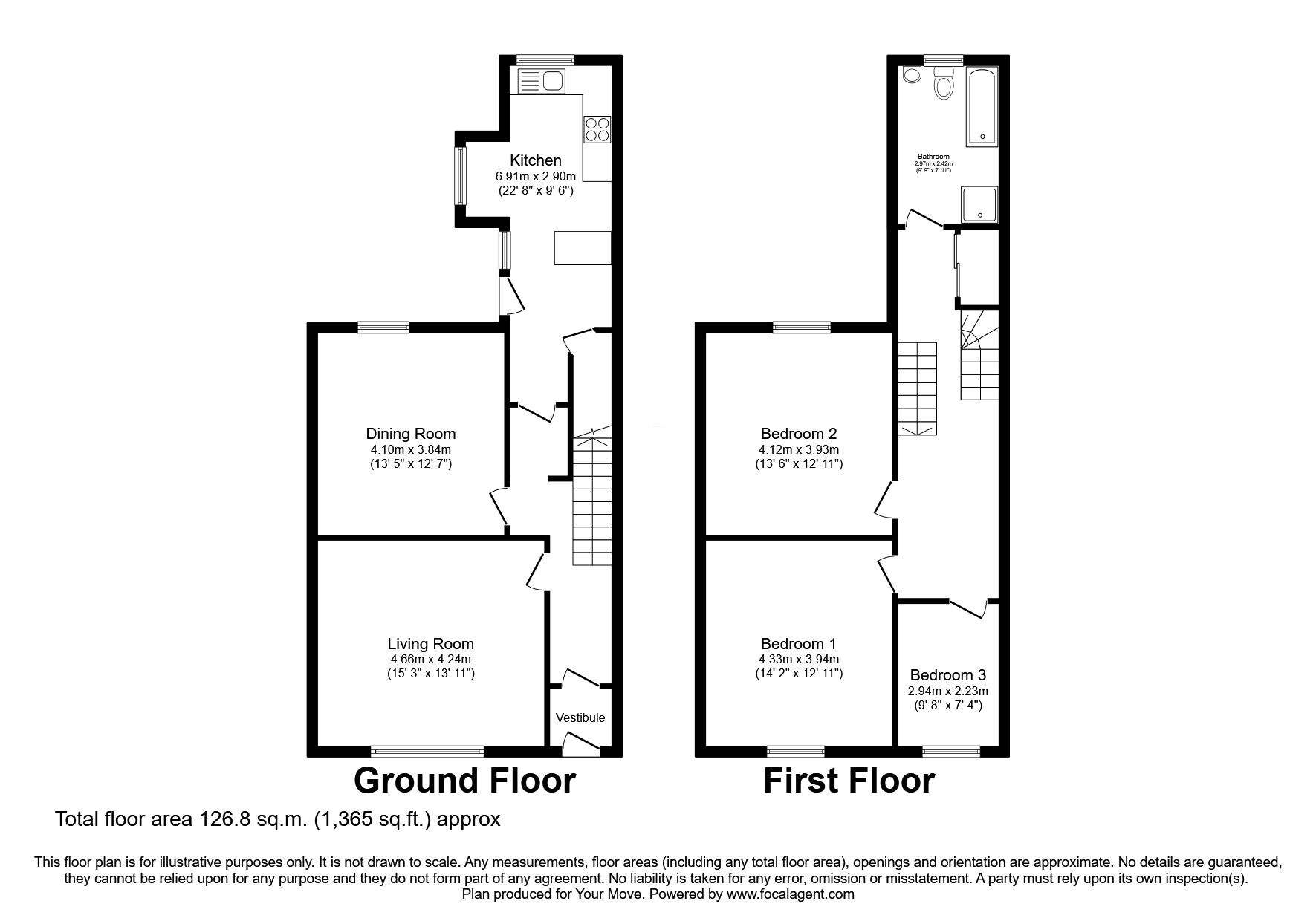 Floorplan of 3 bedroom Mid Terrace House for sale, Church Street, Alloa, Clackmannanshire, FK10