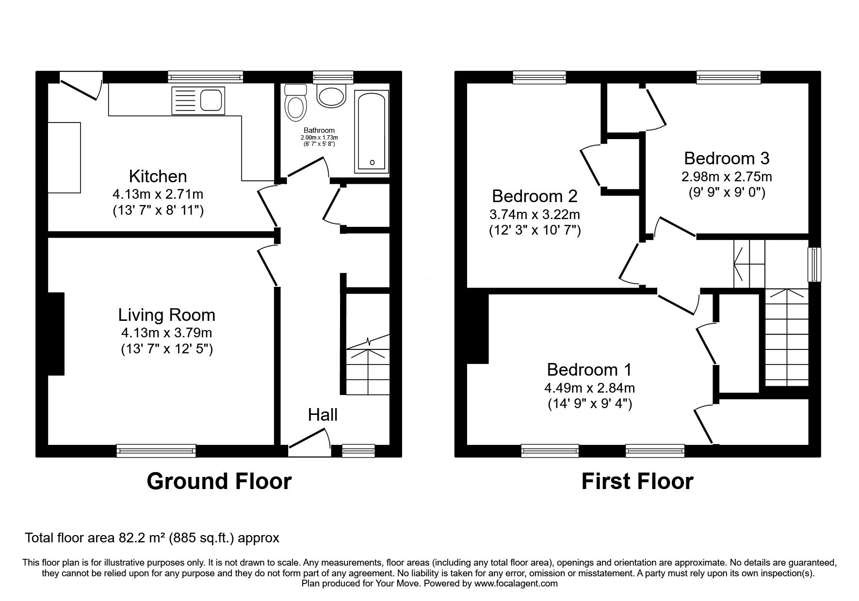 Floorplan of 3 bedroom Semi Detached House for sale, McGrigor Road, Stirling, Stirlingshire, FK7