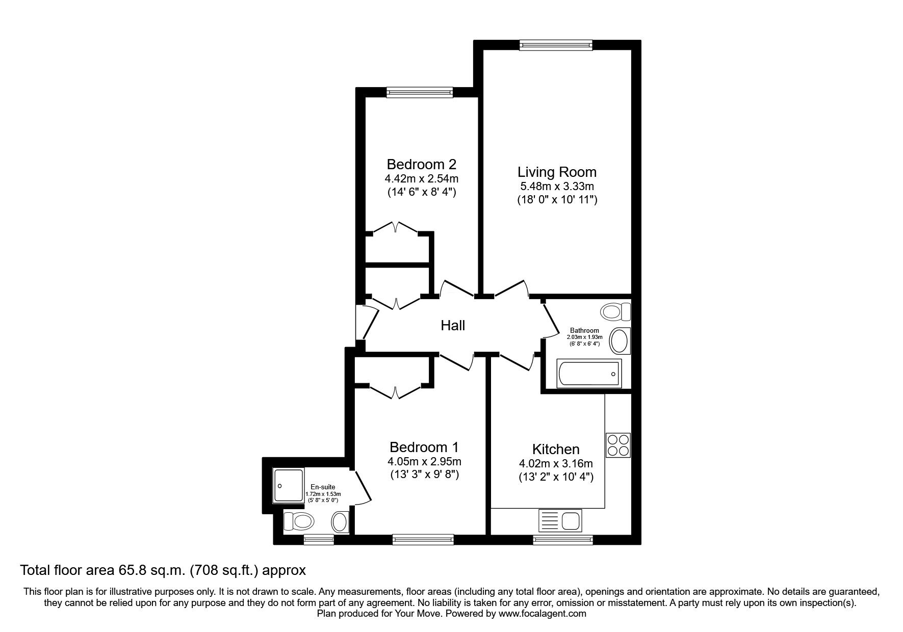 Floorplan of 2 bedroom  Flat for sale, Forth Street, Stirling, Stirlingshire, FK8