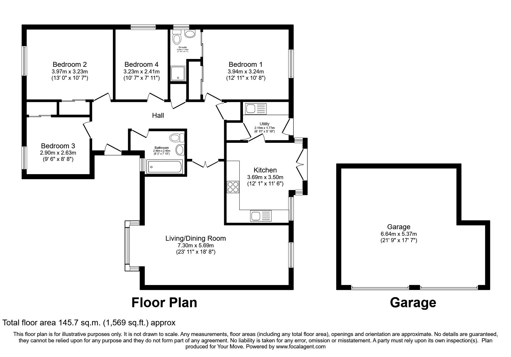 Floorplan of 4 bedroom Detached Bungalow for sale, Macalpine Court, Tullibody, Clackmannanshire, FK10