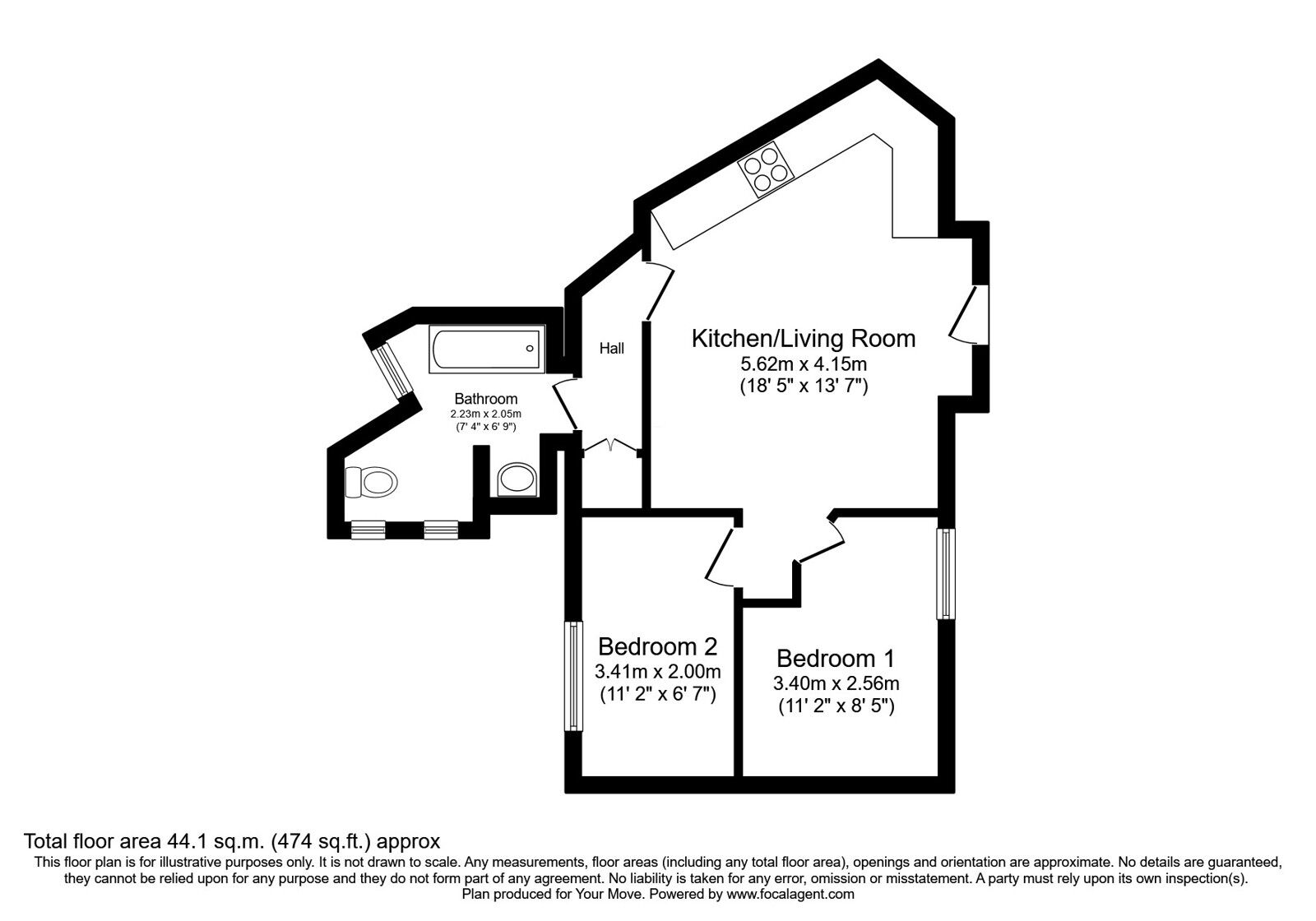 Floorplan of 2 bedroom  Flat for sale, King Street, Doune, Stirlingshire, FK16