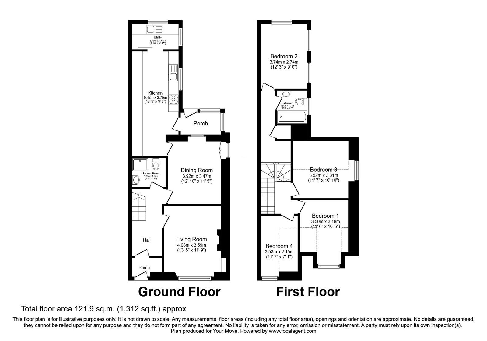 Floorplan of 4 bedroom Semi Detached House for sale, Lochard Road, Aberfoyle, Stirlingshire, FK8