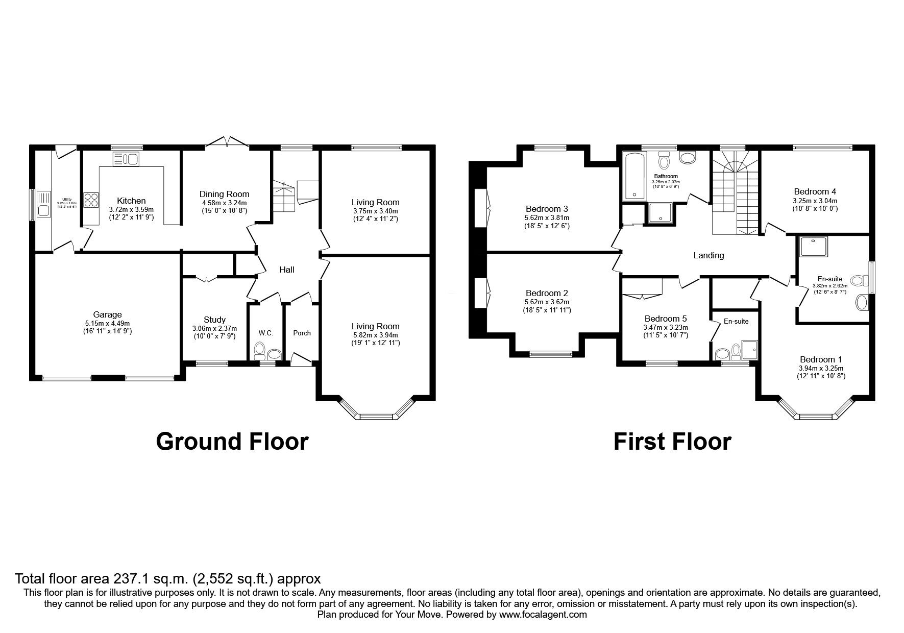 Floorplan of 5 bedroom Detached House for sale, Graham Avenue, Dunblane, Stirlingshire, FK15