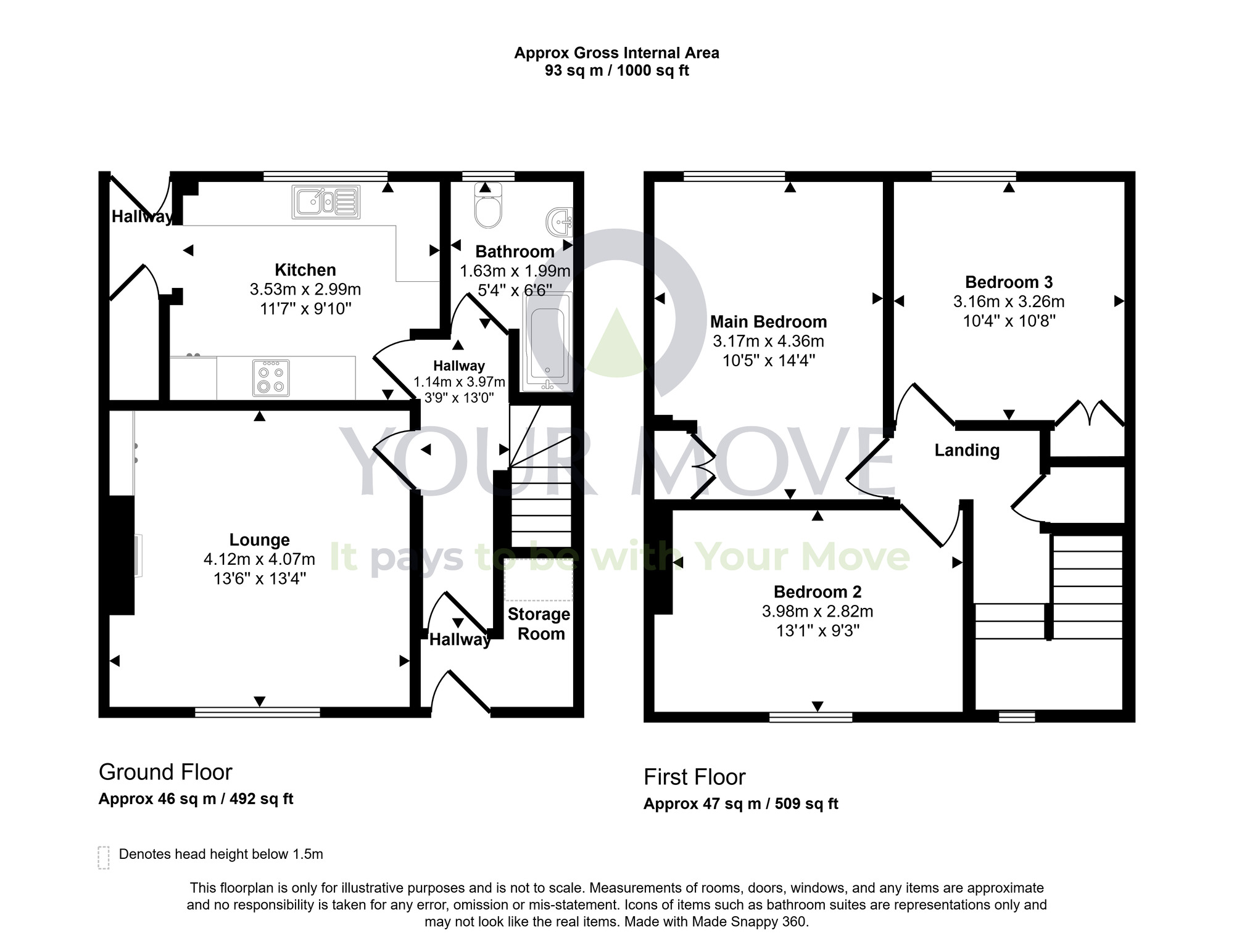 Floorplan of 3 bedroom End Terrace House for sale, Orchard Road, Bridge of Allan, Stirlingshire, FK9