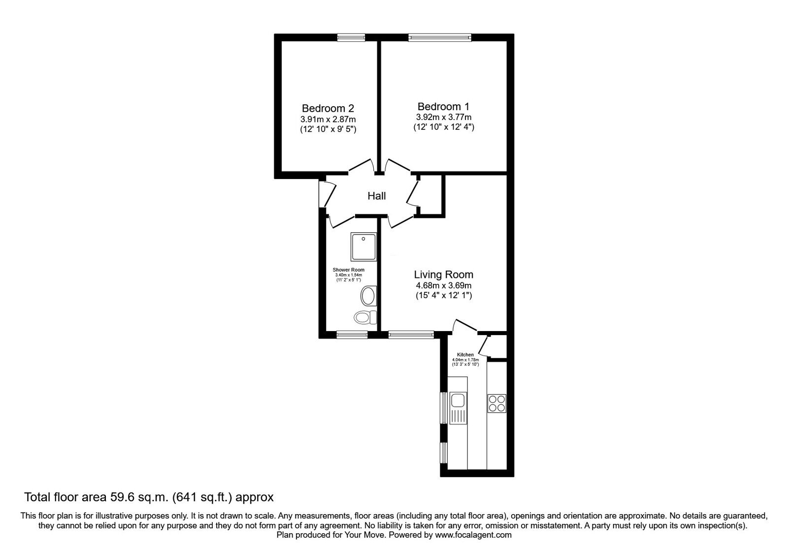 Floorplan of 2 bedroom  Flat for sale, Moss Road, Tillicoultry, Clackmannanshire, FK13