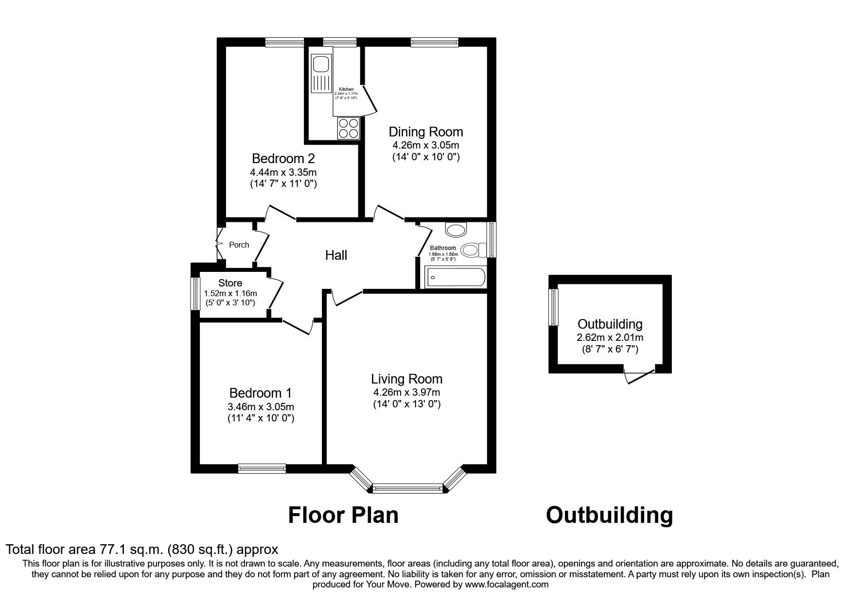 Floorplan of 2 bedroom  Flat for sale, Nelson Place, Stirling, Stirlingshire, FK7