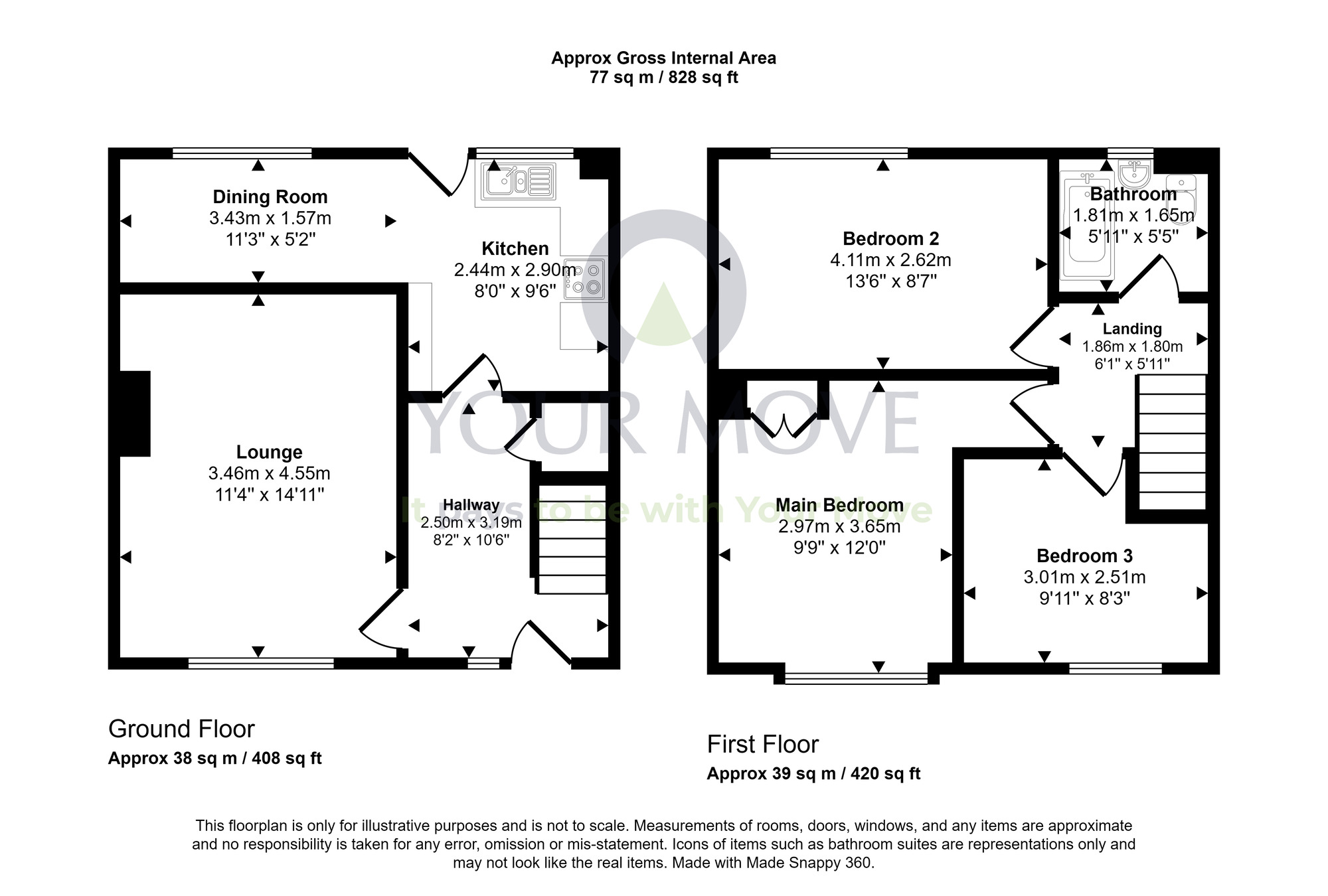 Floorplan of 3 bedroom End Terrace House for sale, Gracie Crescent, Fallin, Stirling, FK7