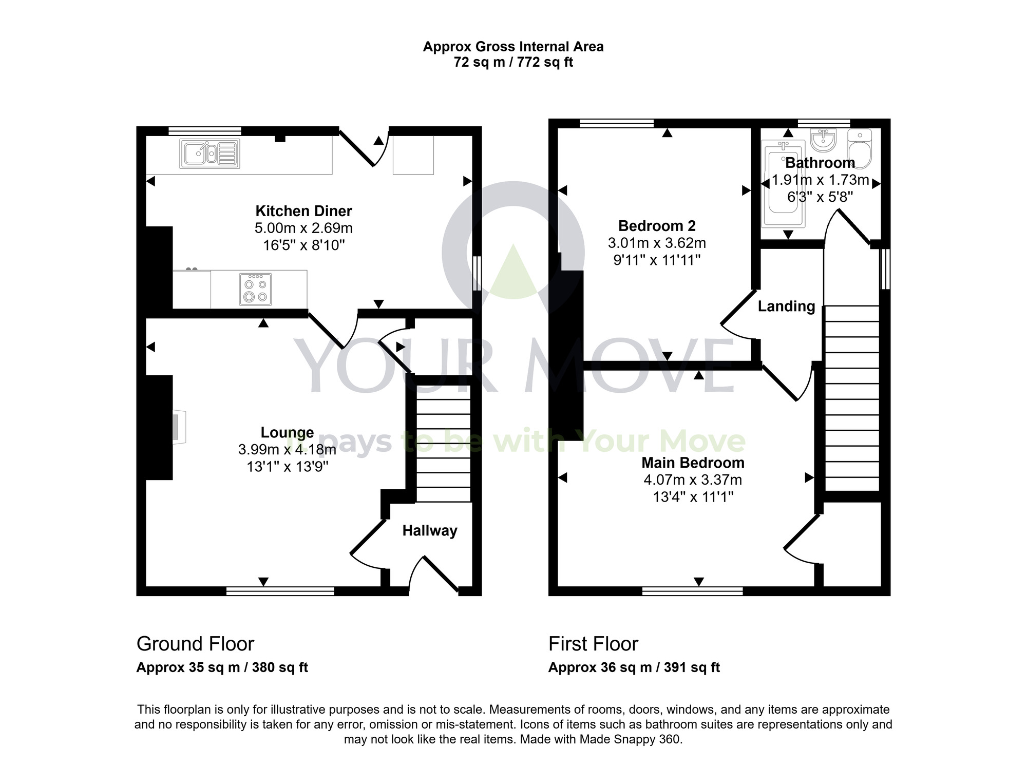 Floorplan of 2 bedroom Semi Detached House for sale, Underwood Cottages, Cambusbarron, Stirlingshire, FK7