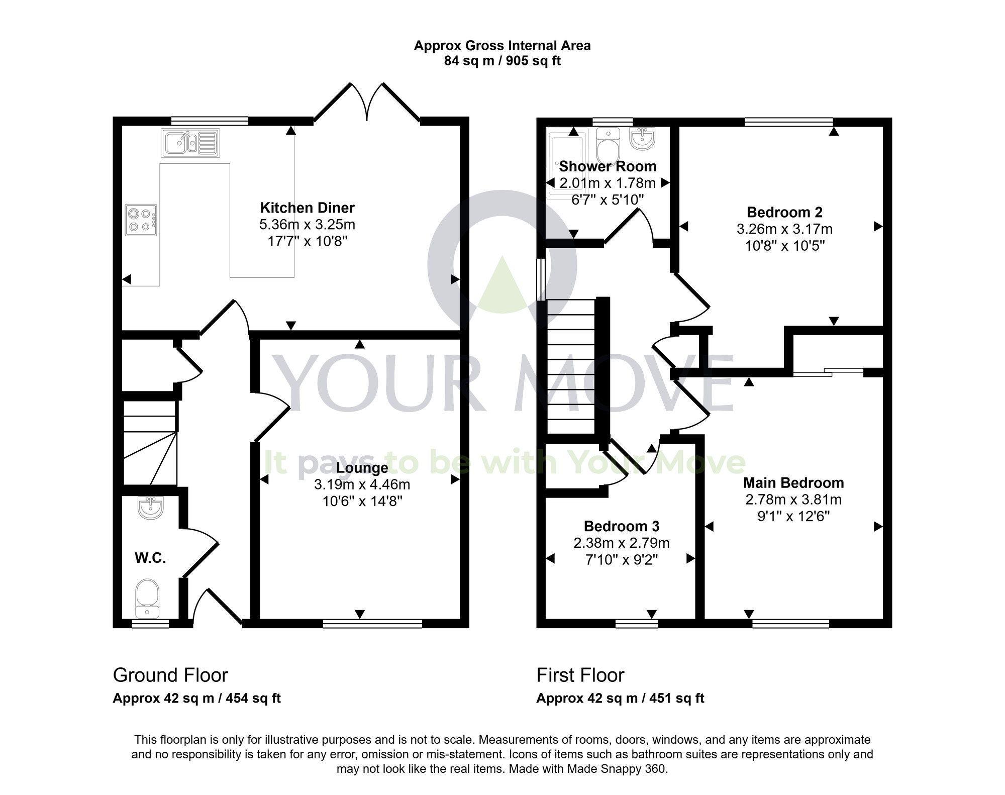 Floorplan of 3 bedroom Semi Detached House for sale, Alexander McLeod Place, Fallin, Stirlingshire, FK7