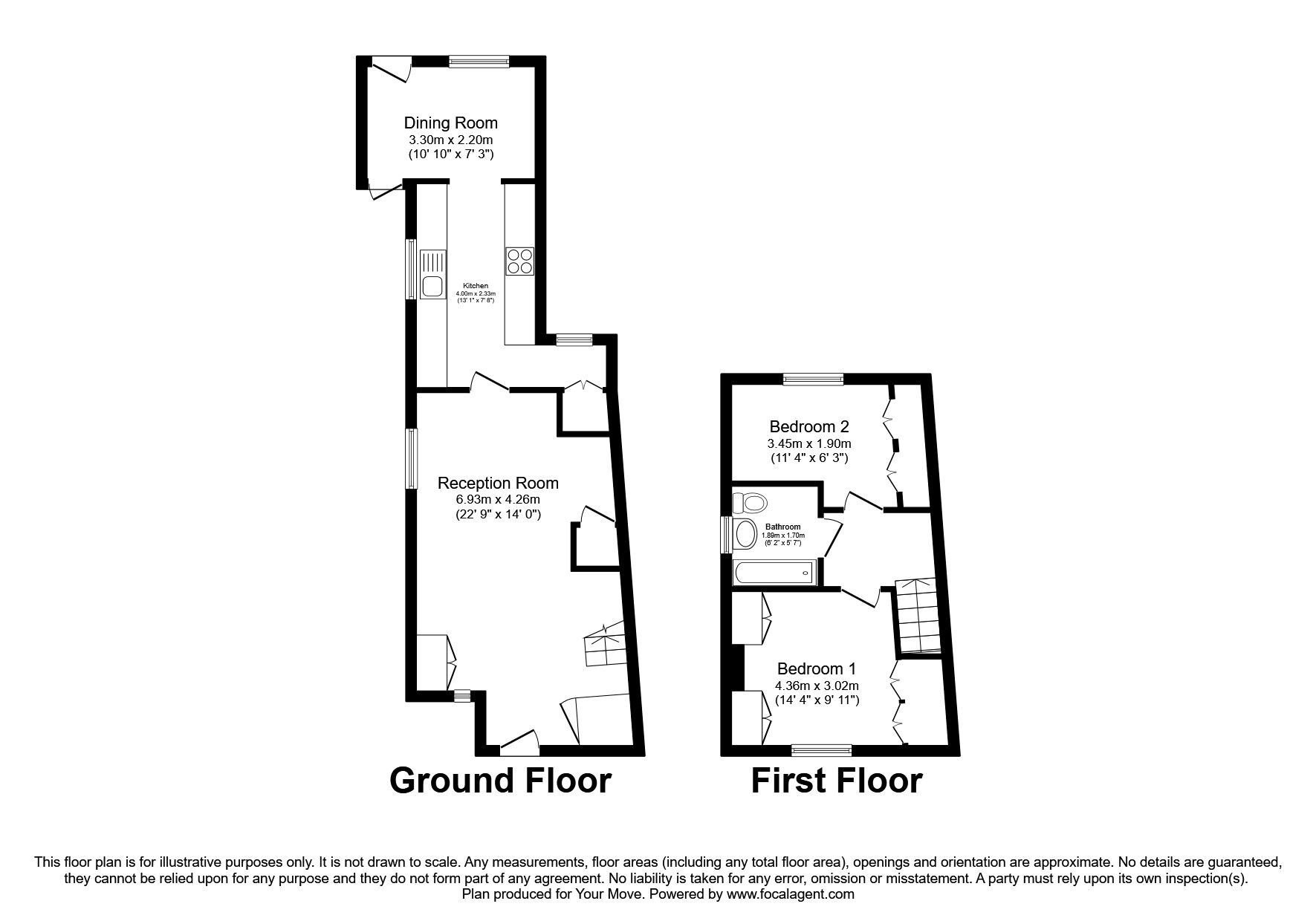 Floorplan of 2 bedroom End Terrace House to rent, Waterloo Road, Sutton, SM1