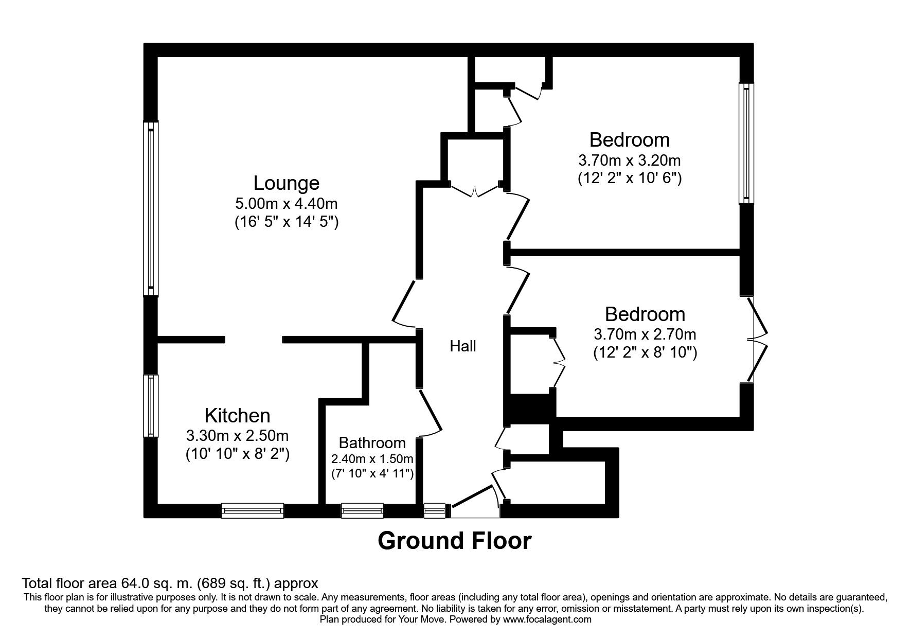 Floorplan of 2 bedroom  Flat to rent, North Acre, Banstead, Surrey, SM7