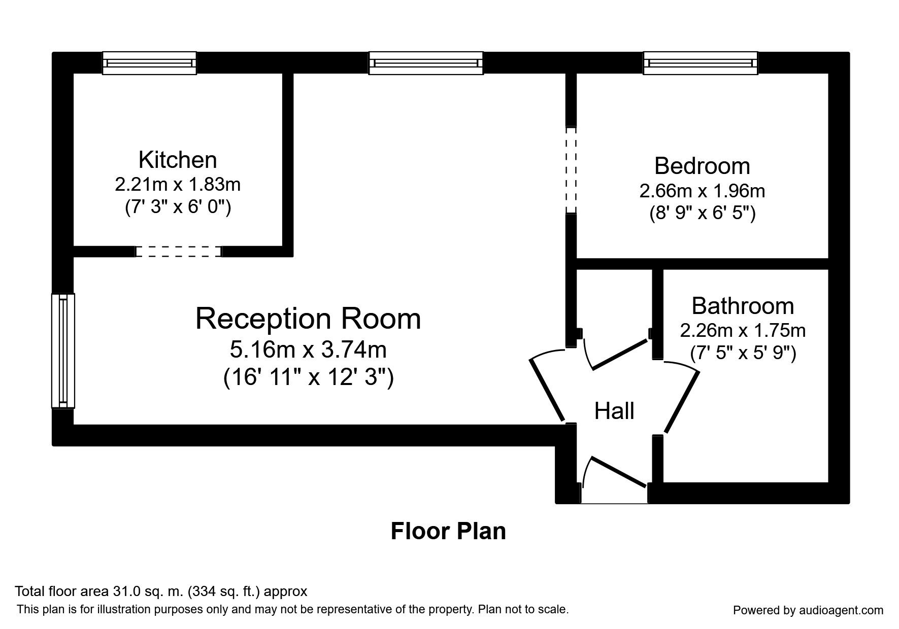 Floorplan of Flat to rent, Chipstead Close, Sutton, SM2