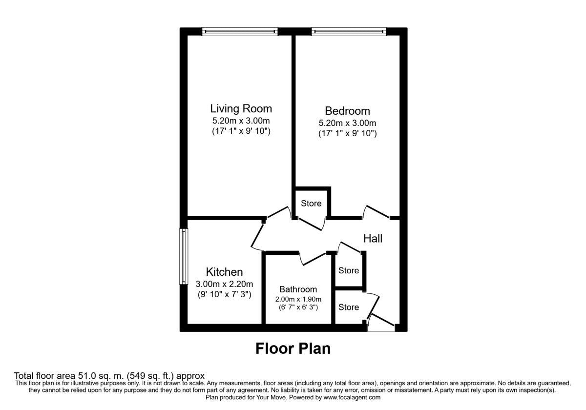 Floorplan of 1 bedroom Flat to rent, Mulgrave Road, Sutton, SM2