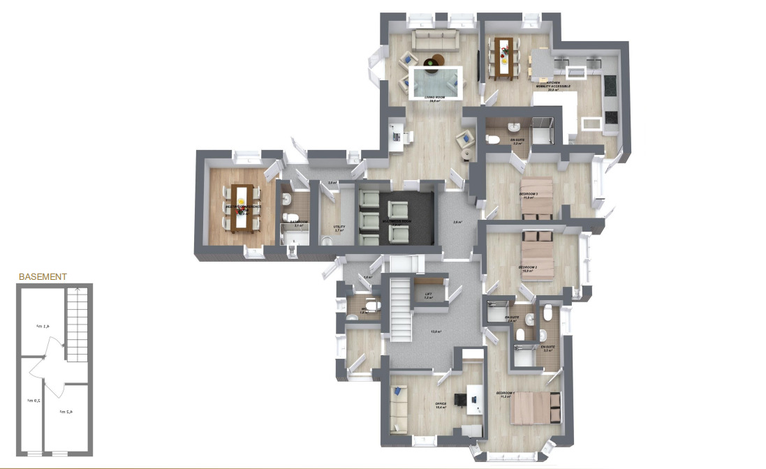 Floorplan of 14 bedroom Detached House to rent, Burgh Heath Road, Epsom, Surrey, KT17