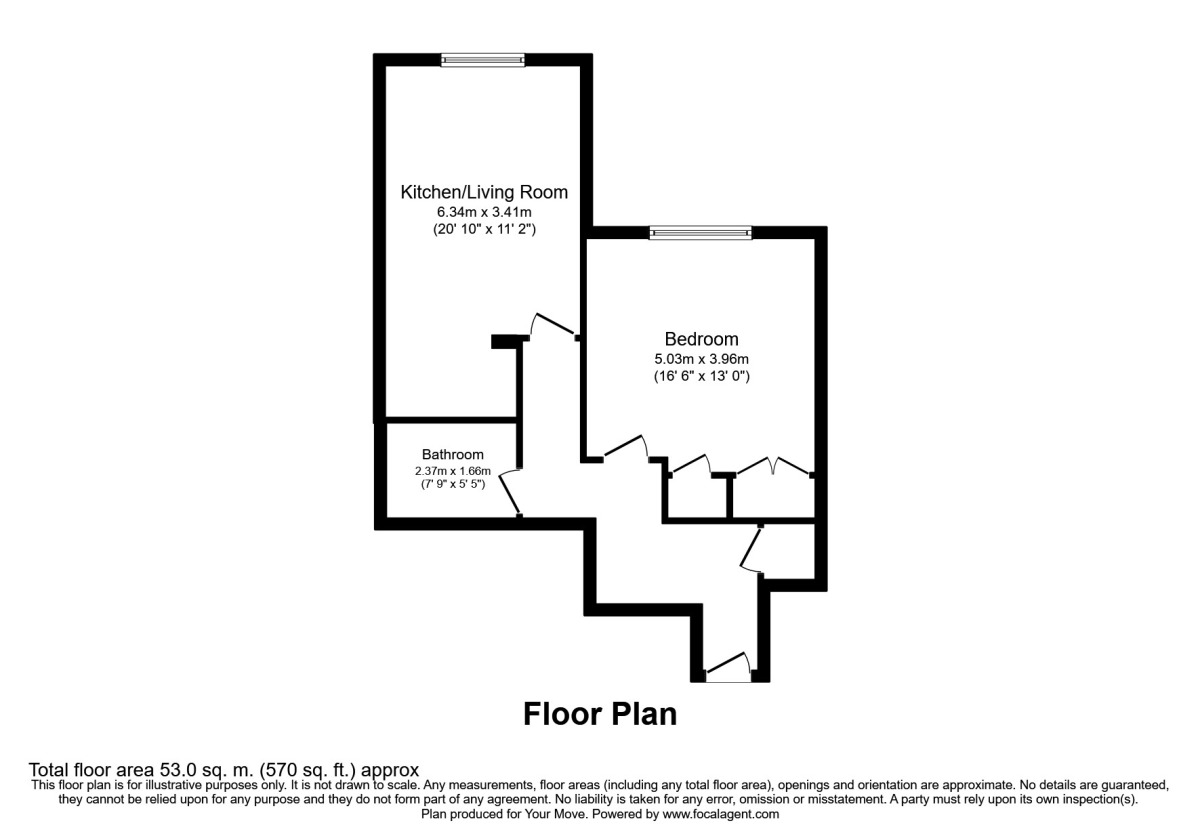 Floorplan of 1 bedroom  Flat to rent, Burnell Road, Sutton, SM1