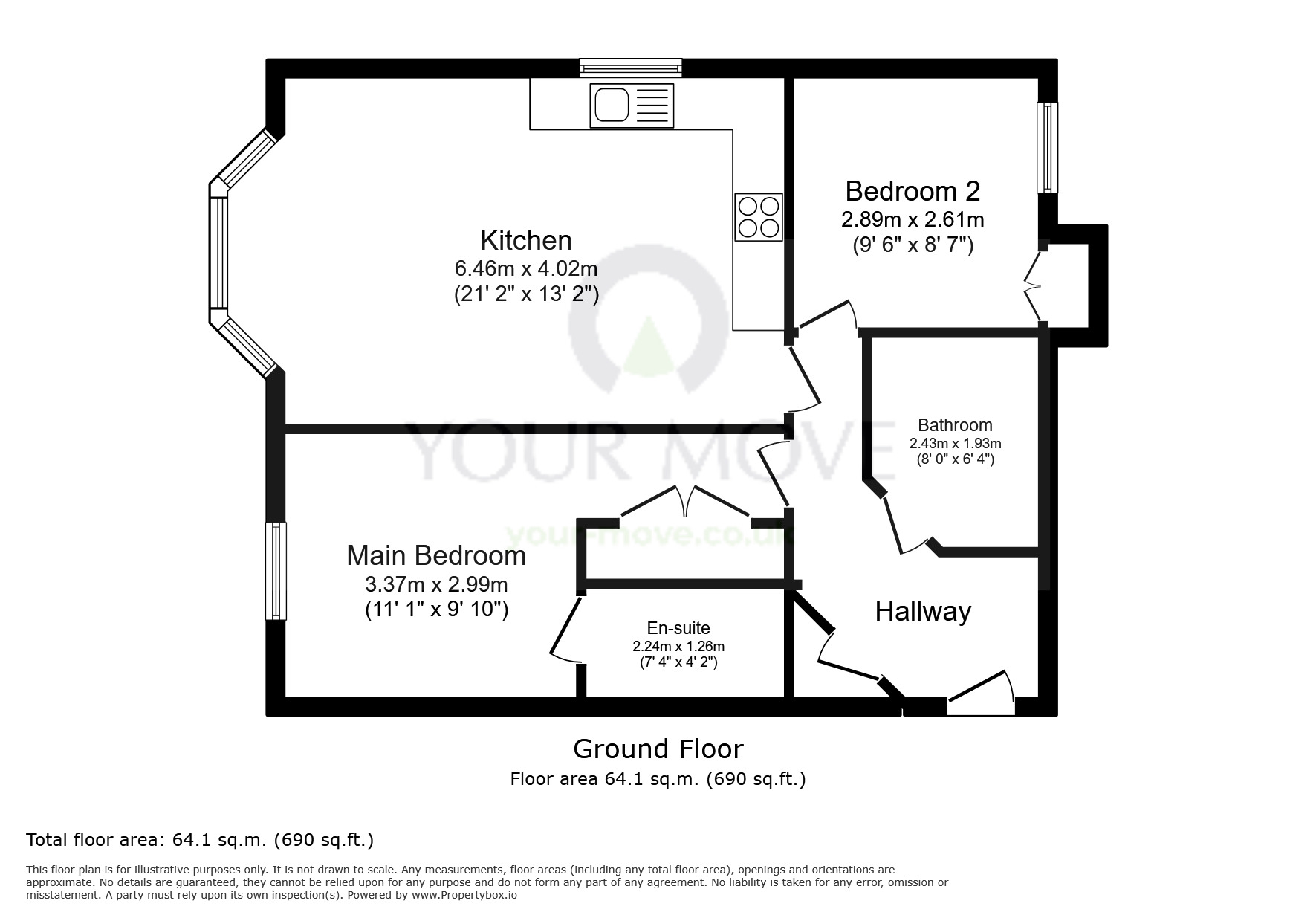 Floorplan of 2 bedroom  Flat to rent, Albion Road, Sutton, SM2