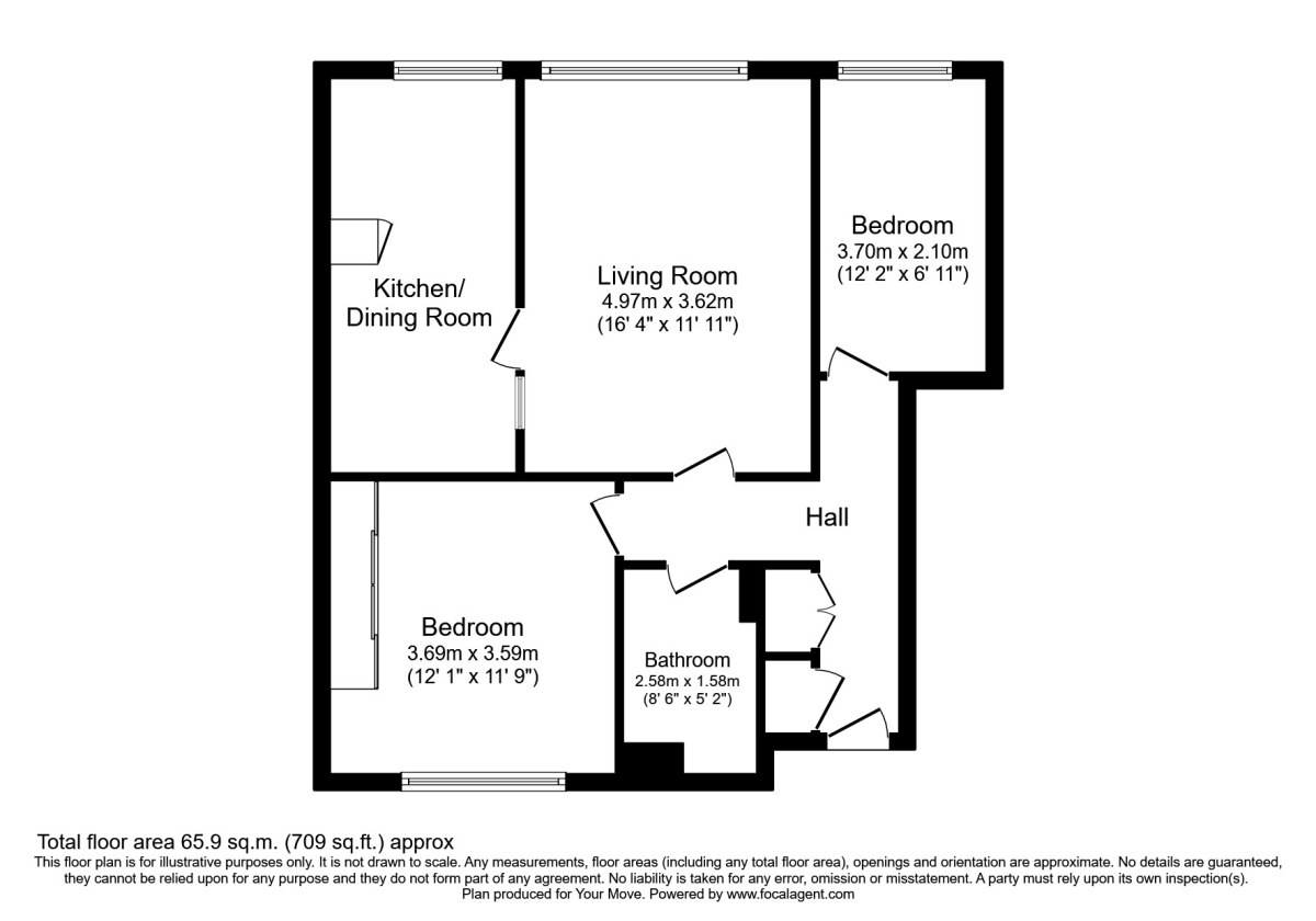 Floorplan of 2 bedroom Flat to rent, Homefield Park, Sutton, SM1