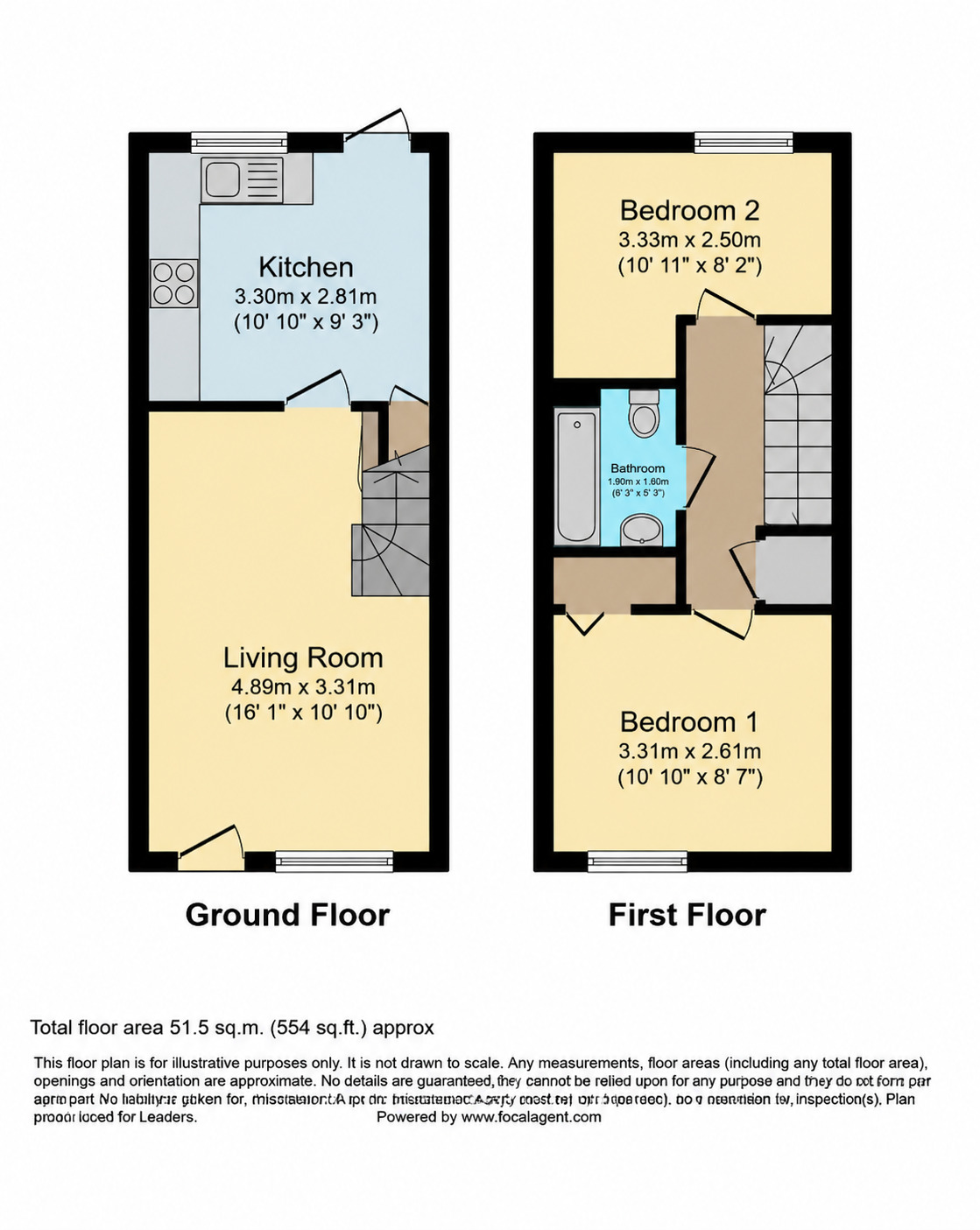Floorplan of 2 bedroom End Terrace House to rent, Hope Close, Sutton, SM1