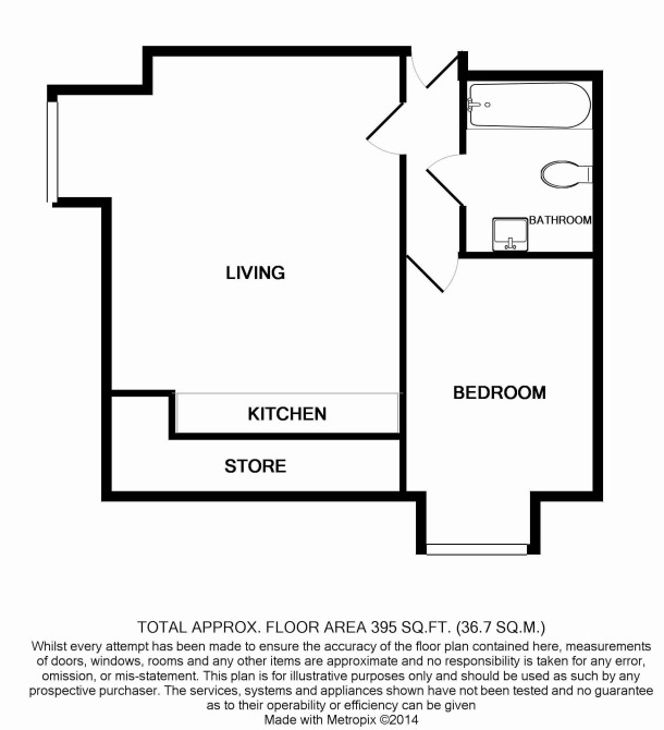 Floorplan of 1 bedroom Flat to rent, Lewis Road, Sutton, SM1