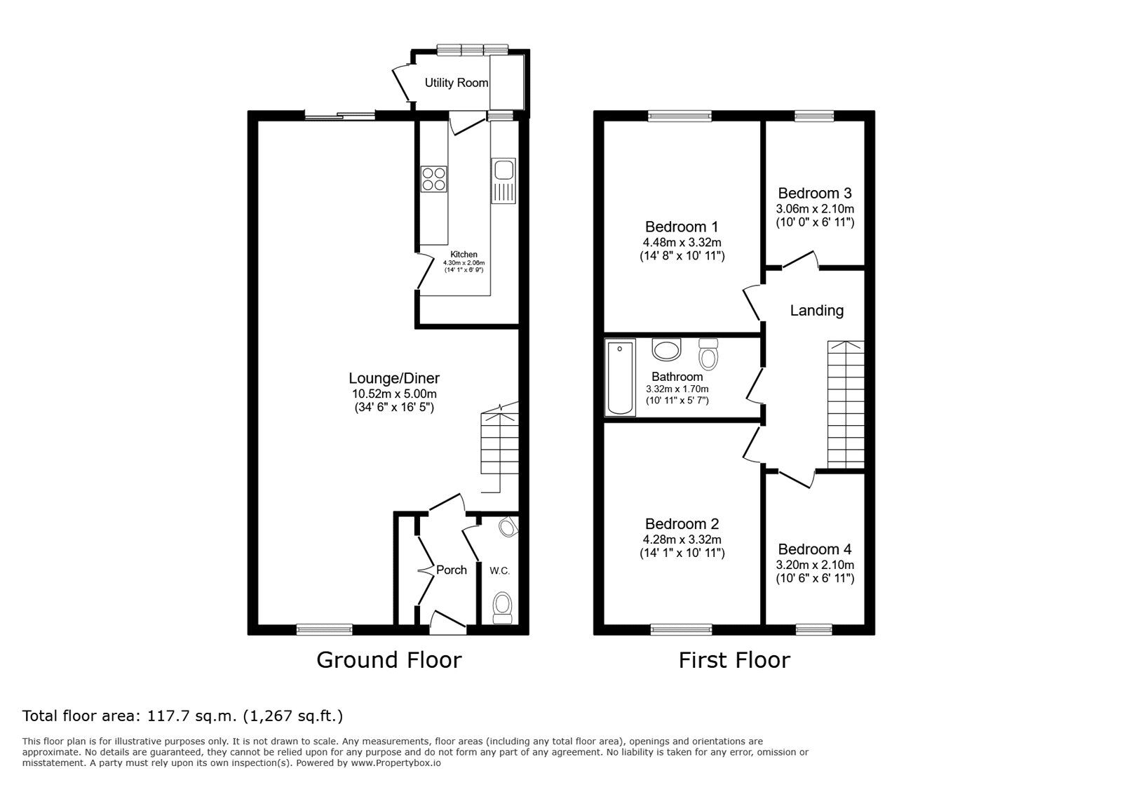 Floorplan of 4 bedroom Mid Terrace House to rent, Eastleigh Close, Sutton, Surrey, SM2