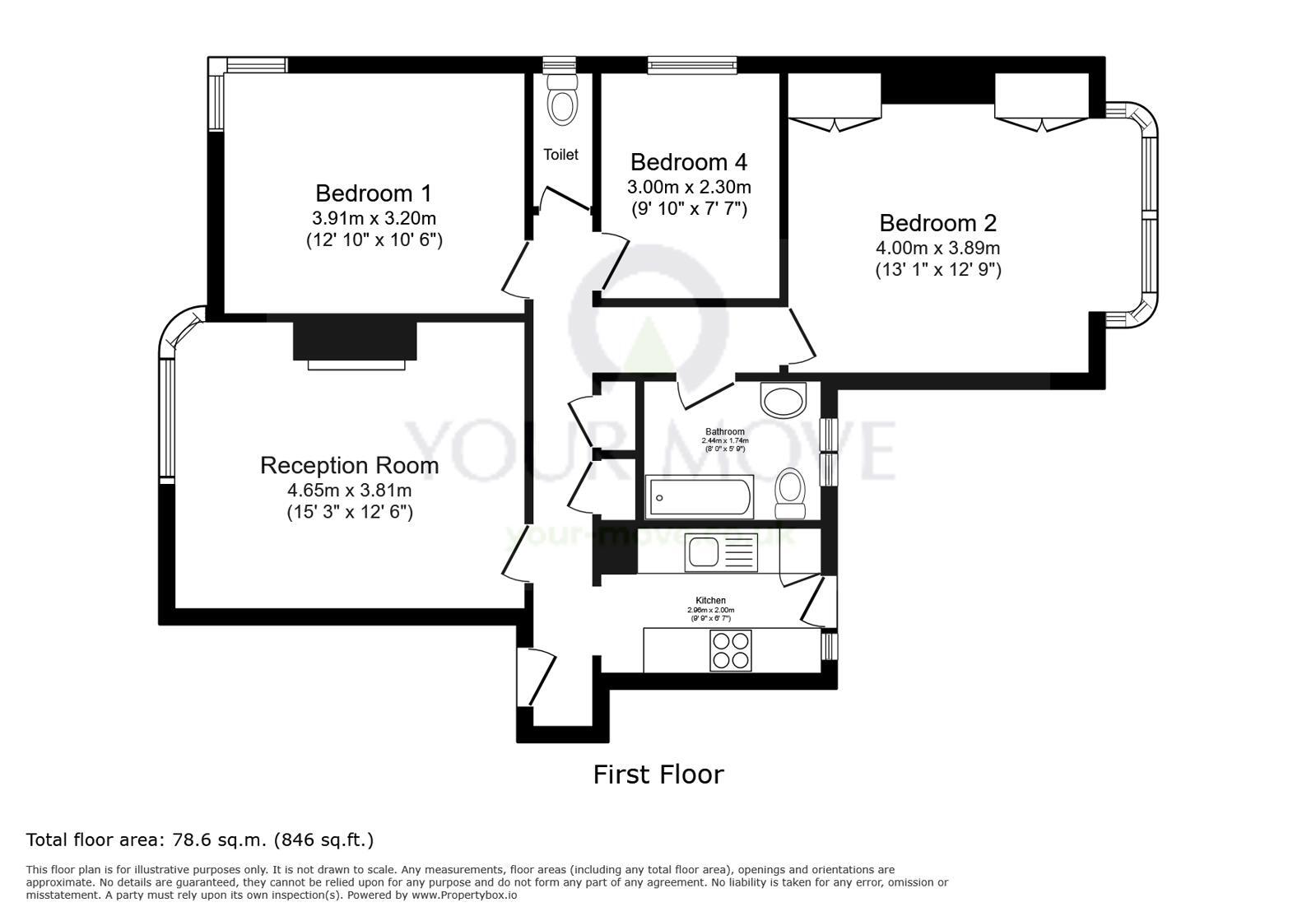 Floorplan of 3 bedroom Flat to rent, Grove Avenue, Sutton, Surrey, SM1
