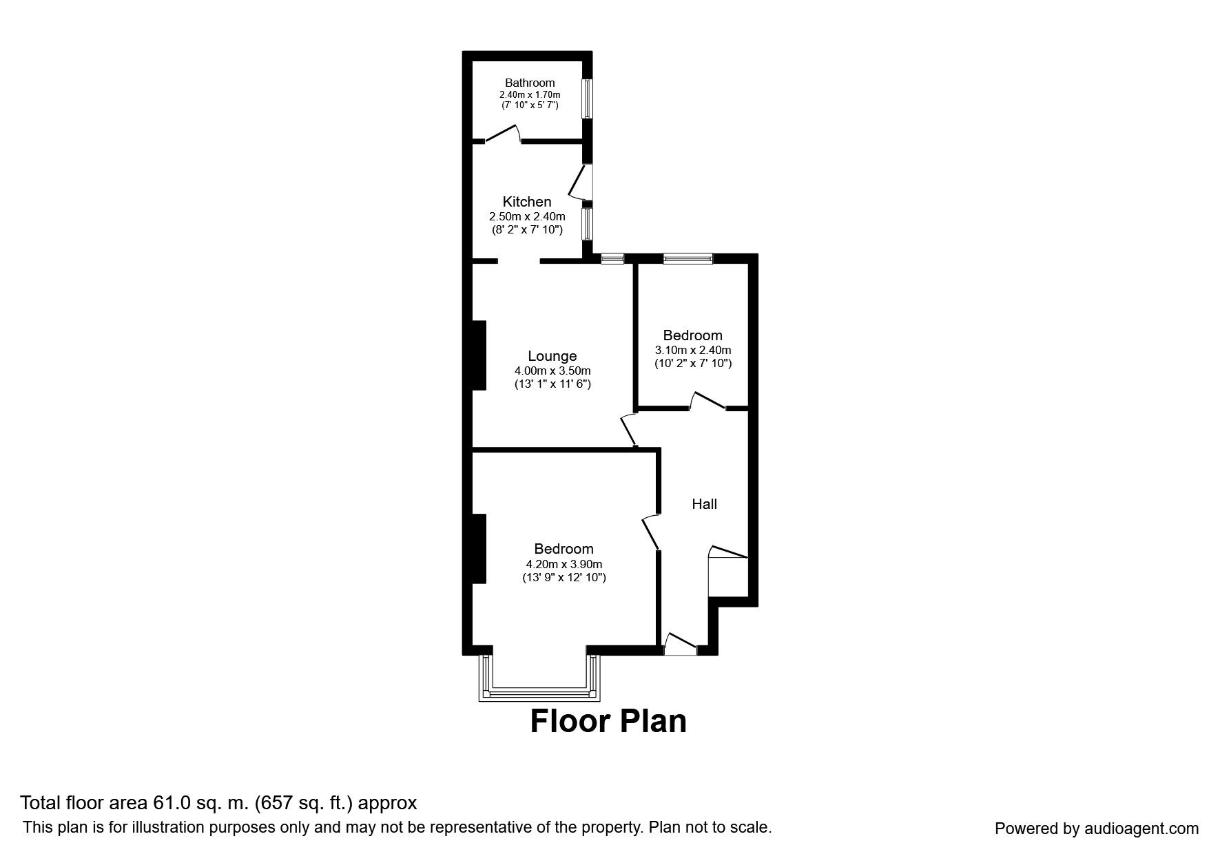 Floorplan of 2 bedroom Flat to rent, Carlisle Terrace, Sunderland, SR5