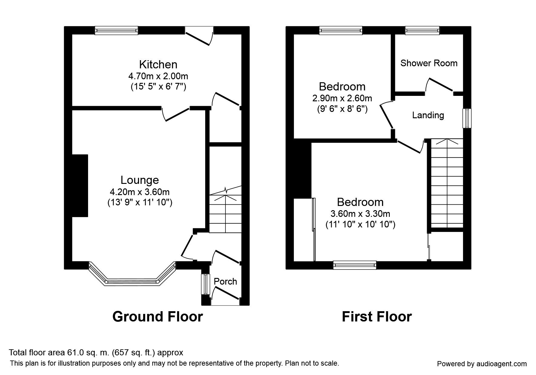 Floorplan of 2 bedroom Semi Detached House to rent, Queensbury Road, Seaham, County Durham, SR7
