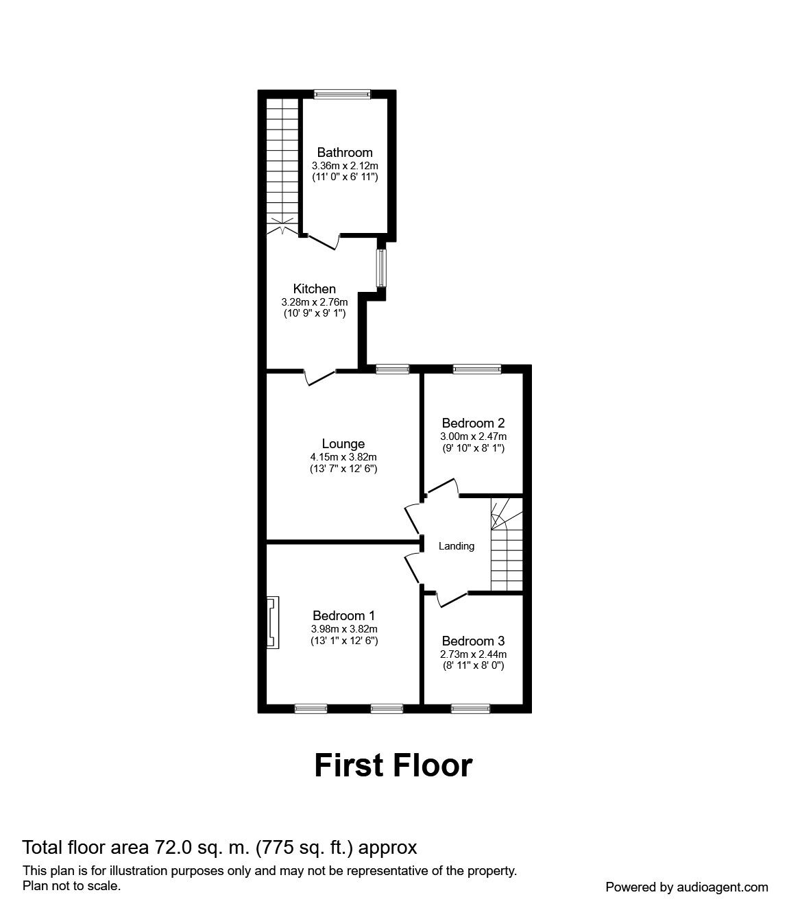 Floorplan of 3 bedroom  Flat to rent, Westburn Terrace, Roker, Sunderland, SR6