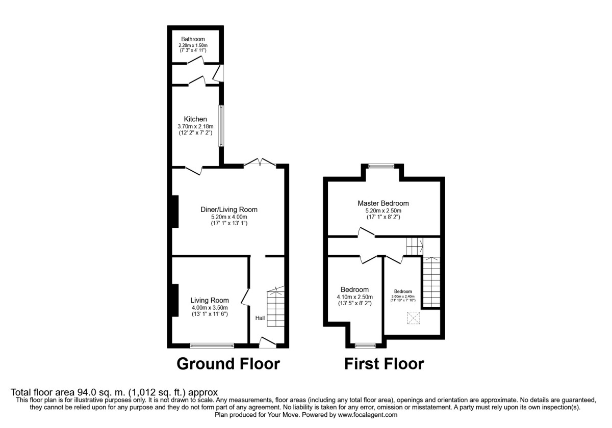 Floorplan of 3 bedroom Mid Terrace House to rent, Rose Street, Sunderland, SR4