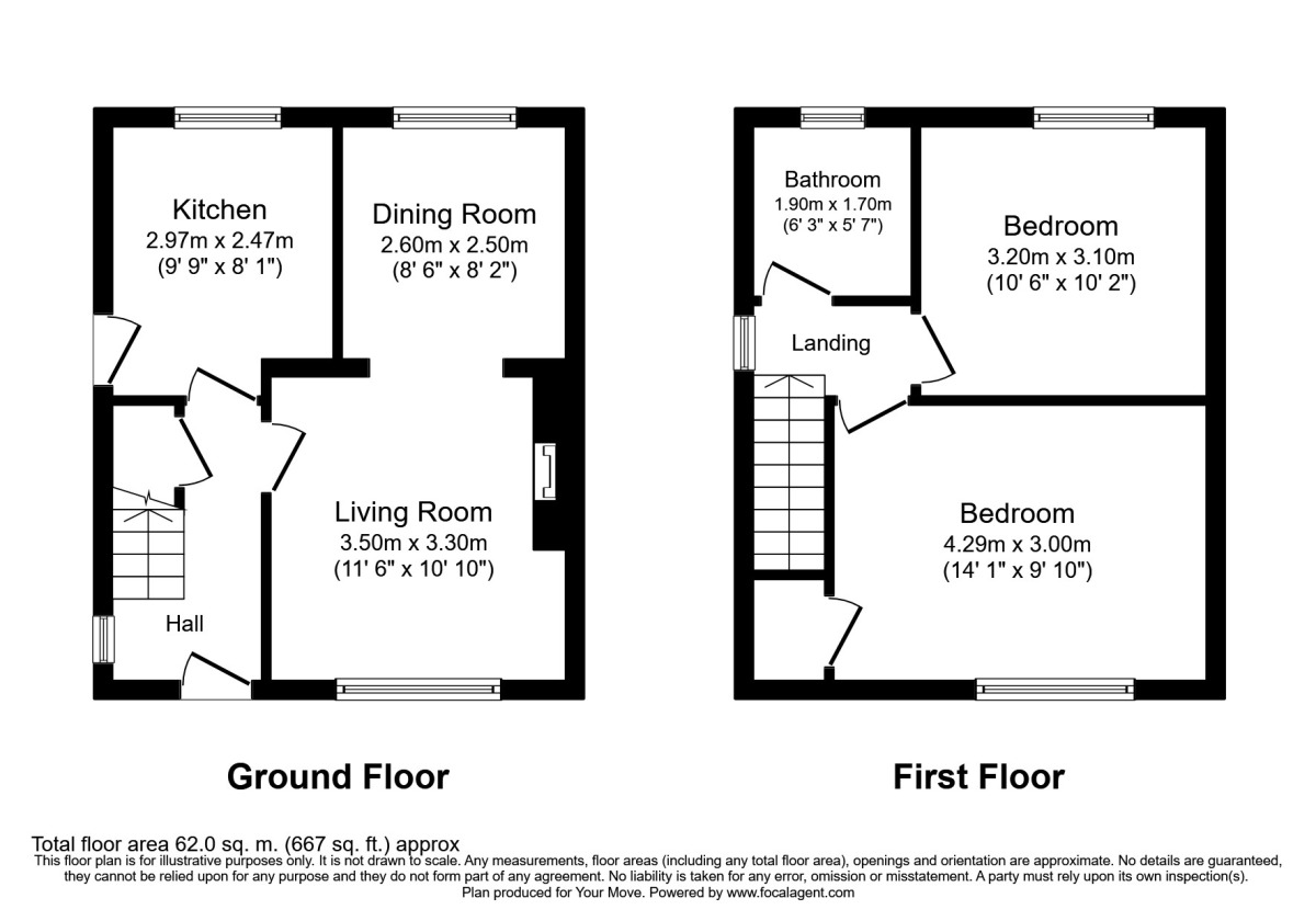 Floorplan of 2 bedroom Semi Detached House to rent, Antwerp Road, Sunderland, SR3