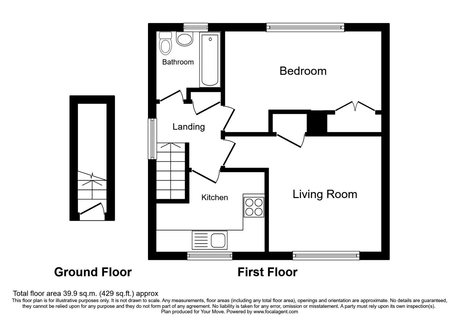 Floorplan of 1 bedroom  Flat to rent, Springwell Road, Sunderland, Tyne and Wear, SR3