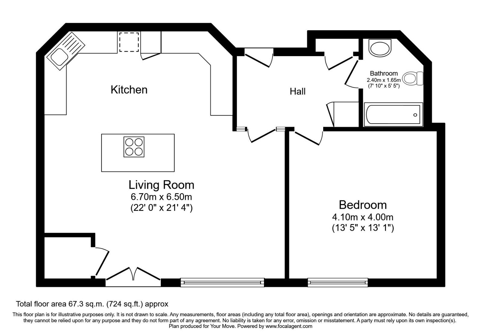Floorplan of 1 bedroom Flat to rent, The Post Office, West Sunniside, Tyne and Wear, SR1