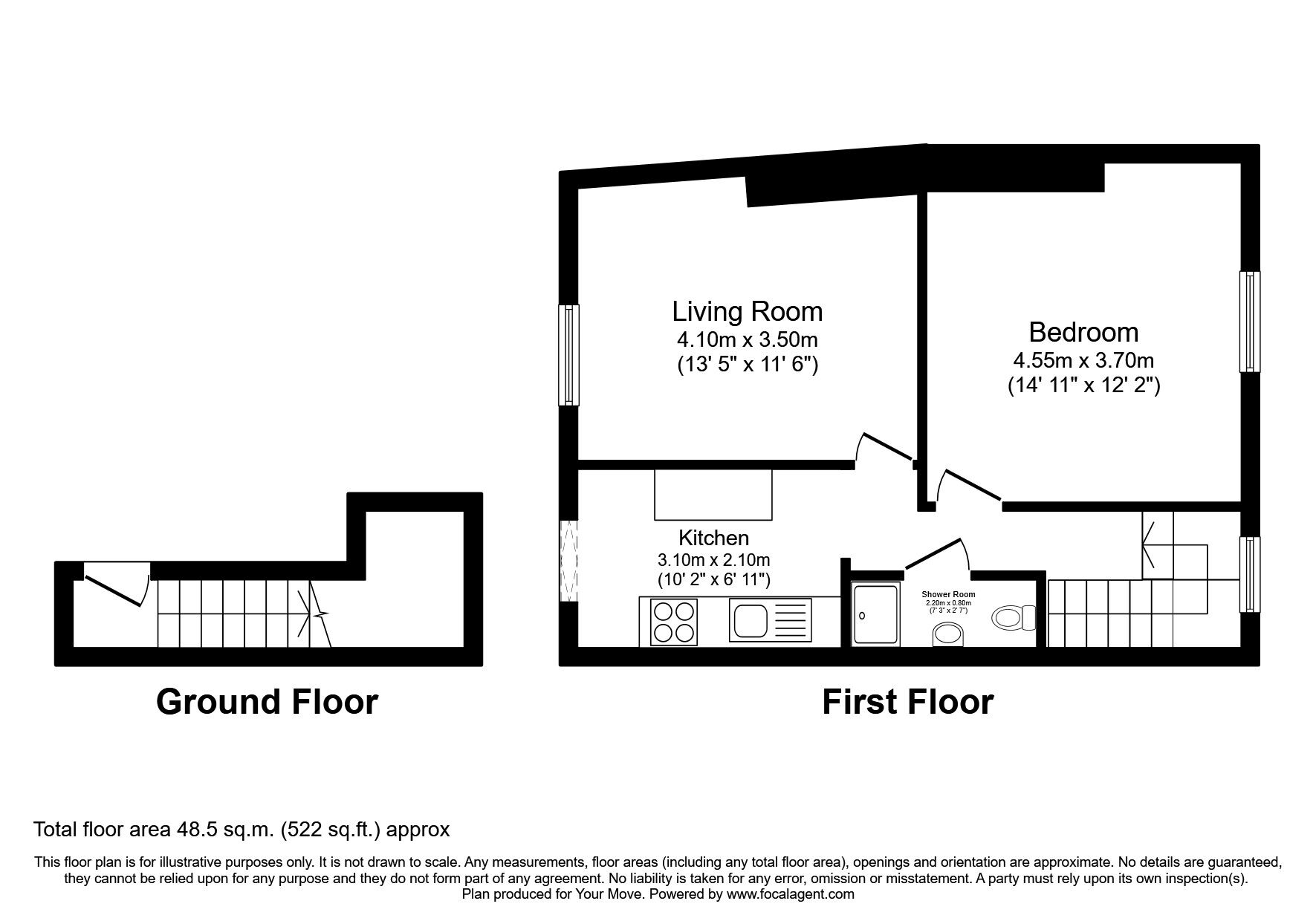 Floorplan of 1 bedroom Flat to rent, Fulwell Road, Sunderland, Tyne and Wear, SR6