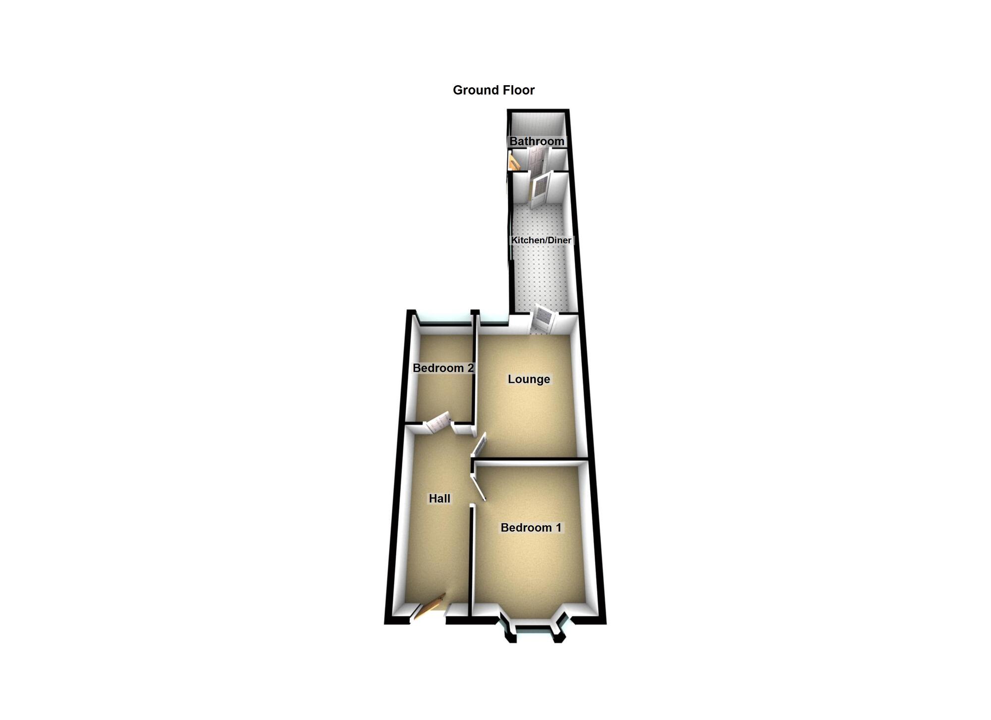 Floorplan of 2 bedroom Mid Terrace Property for sale, St. Leonard Street, Sunderland, SR2