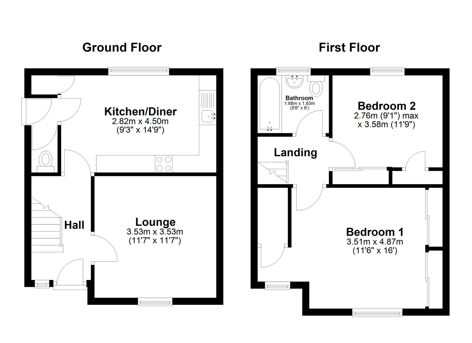 Floorplan of 2 bedroom Semi Detached House for sale, Hylton Castle Road, Sunderland, Tyne and Wear, SR5
