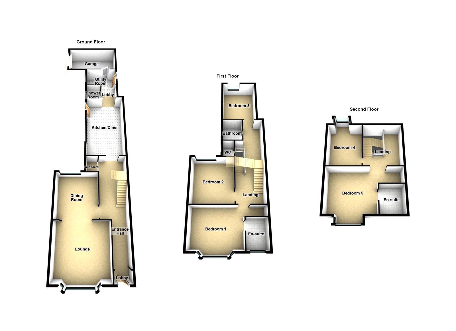 Floorplan of 5 bedroom Mid Terrace House for sale, Chester Road, Sunderland, Tyne and Wear, SR4