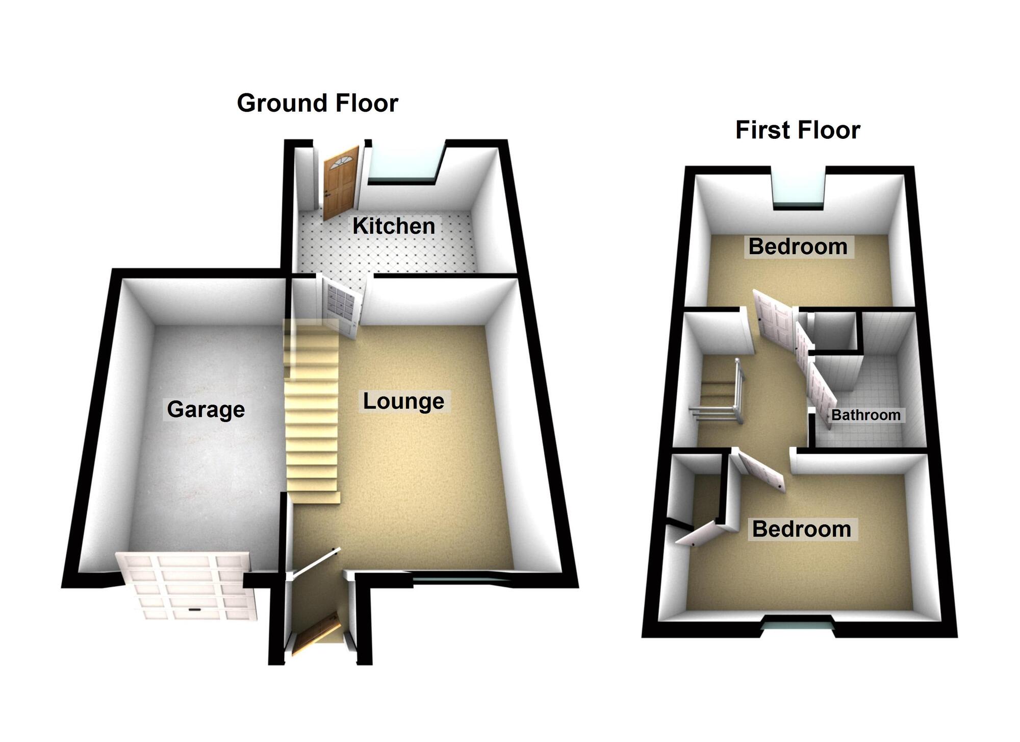 Floorplan of 2 bedroom Semi Detached House for sale, Rydal Close, East Boldon, Tyne and Wear, NE36
