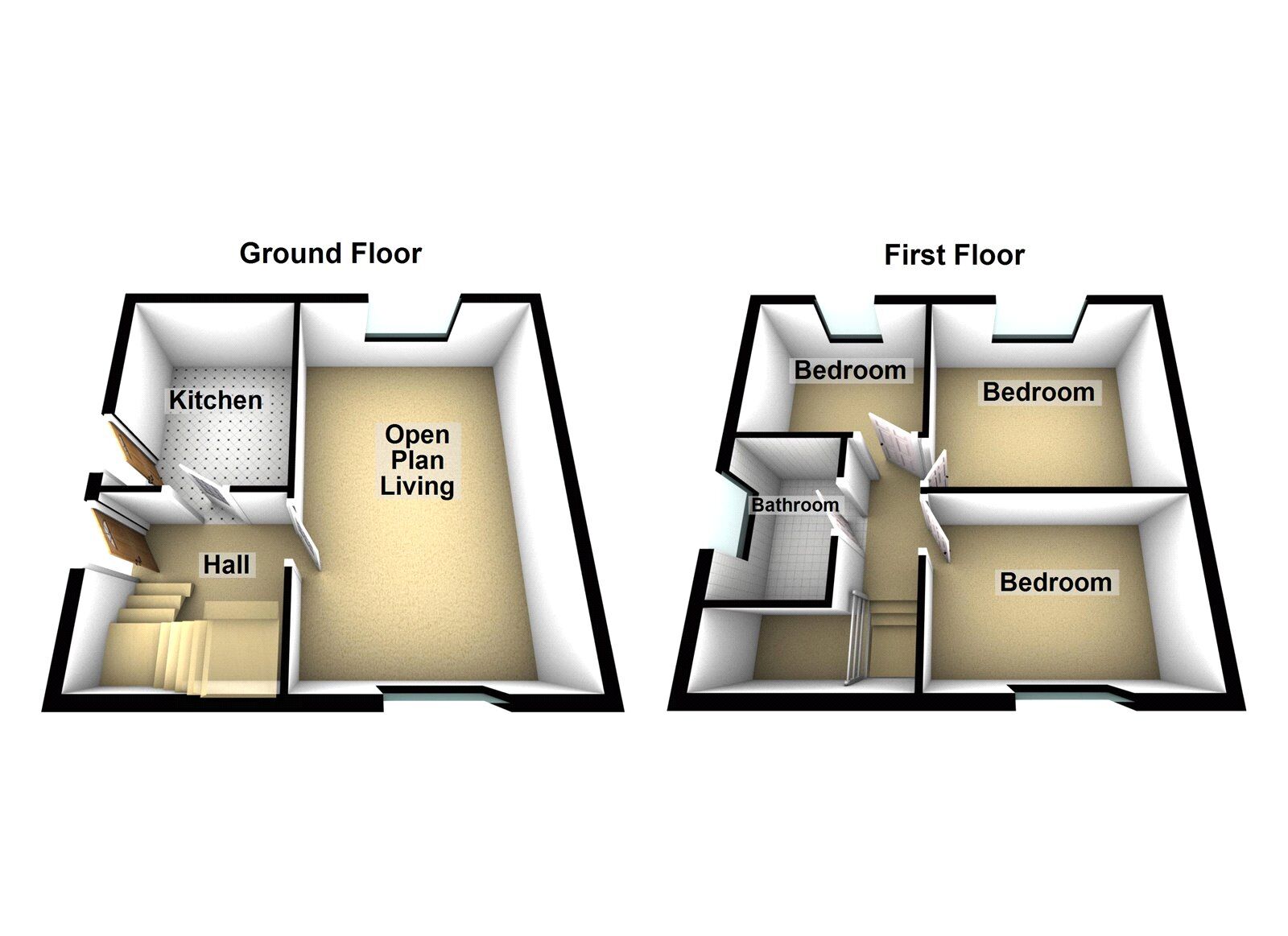 Floorplan of 3 bedroom Semi Detached House for sale, Thirlmere Road, Peterlee, Durham, SR8